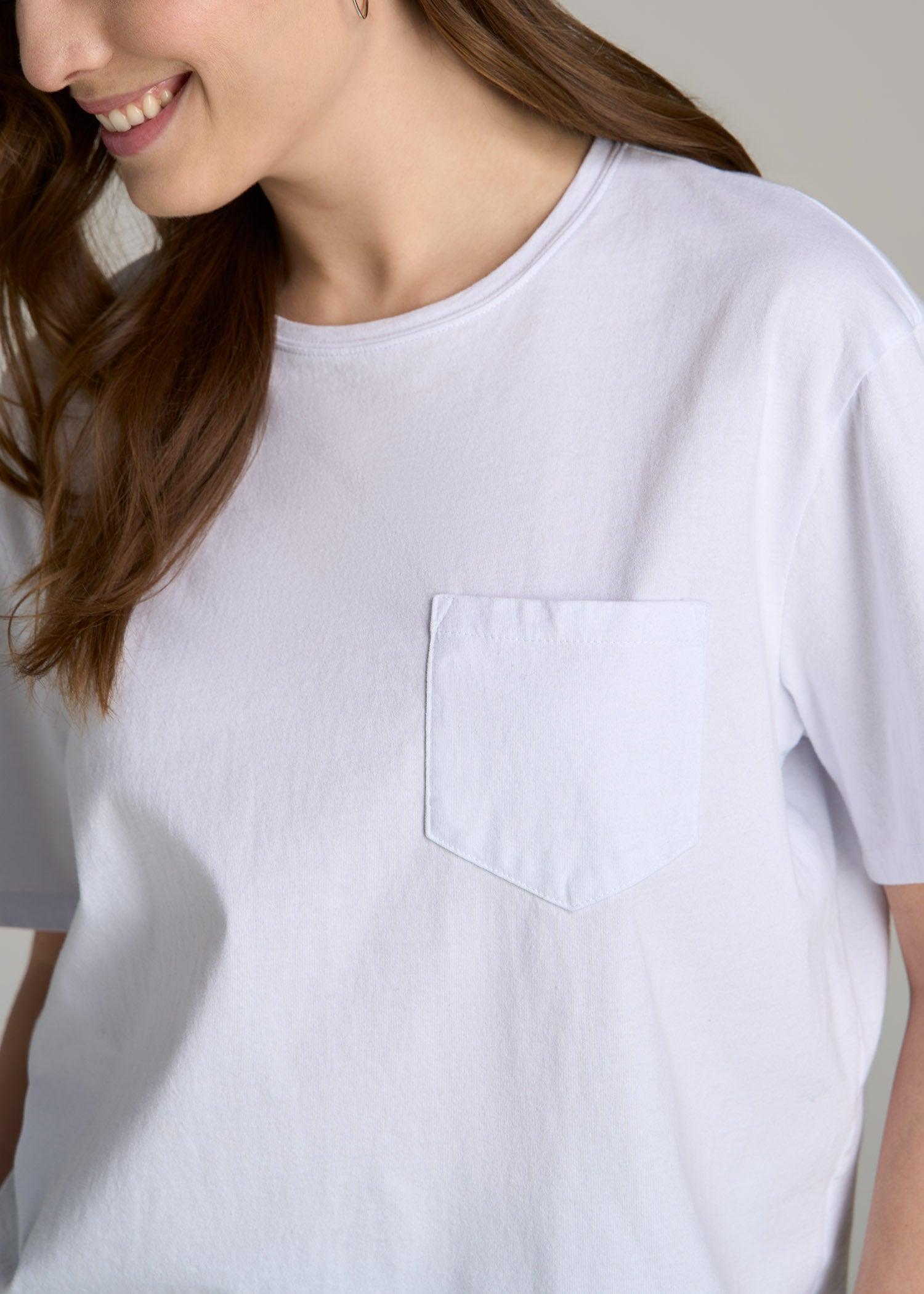 Boxy Short Sleeve T-Shirt for Tall Women in Black Product Image