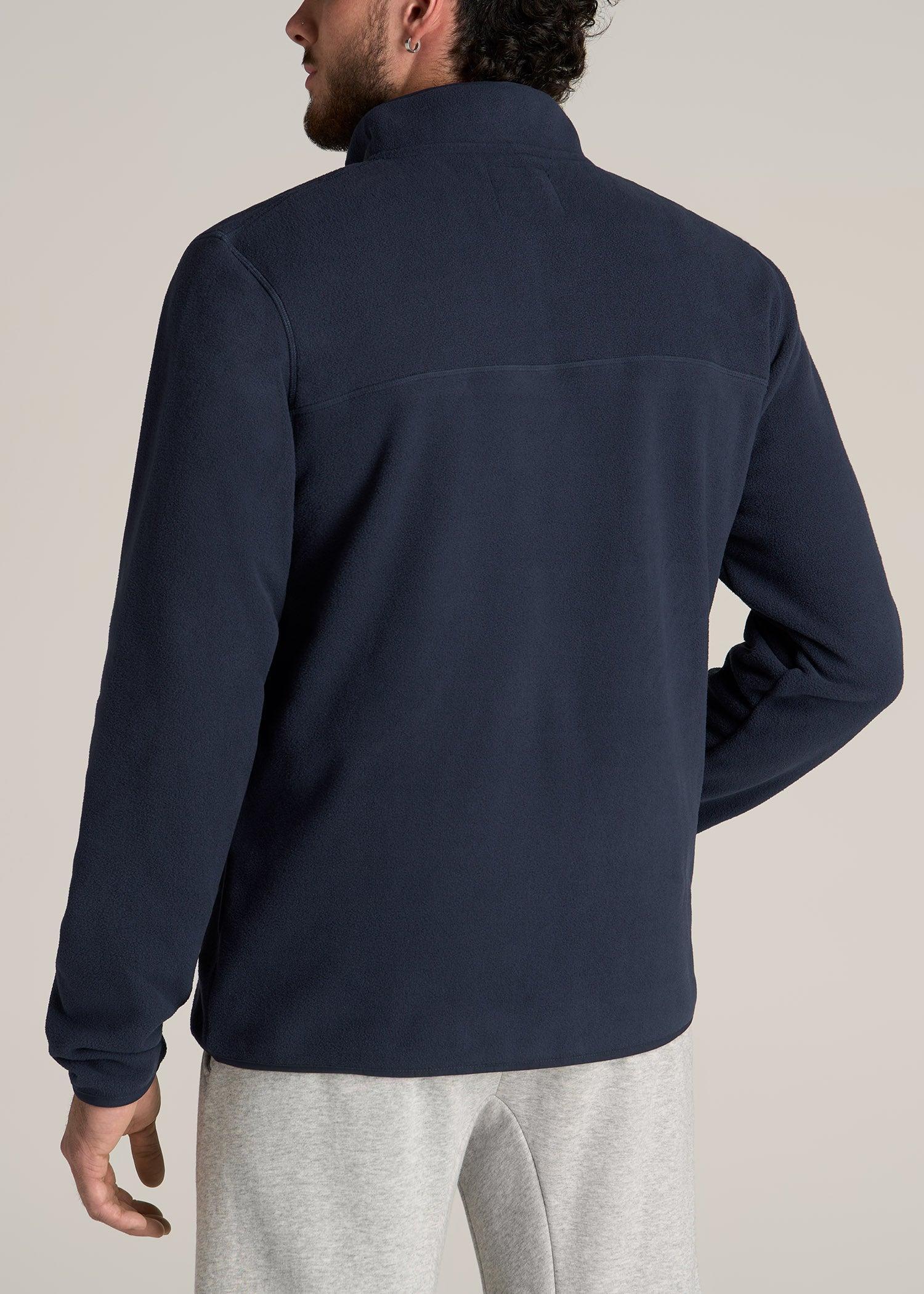 Polar Fleece 3-Snap Pullover Sweatshirt for Tall Men in Regal Blue Product Image