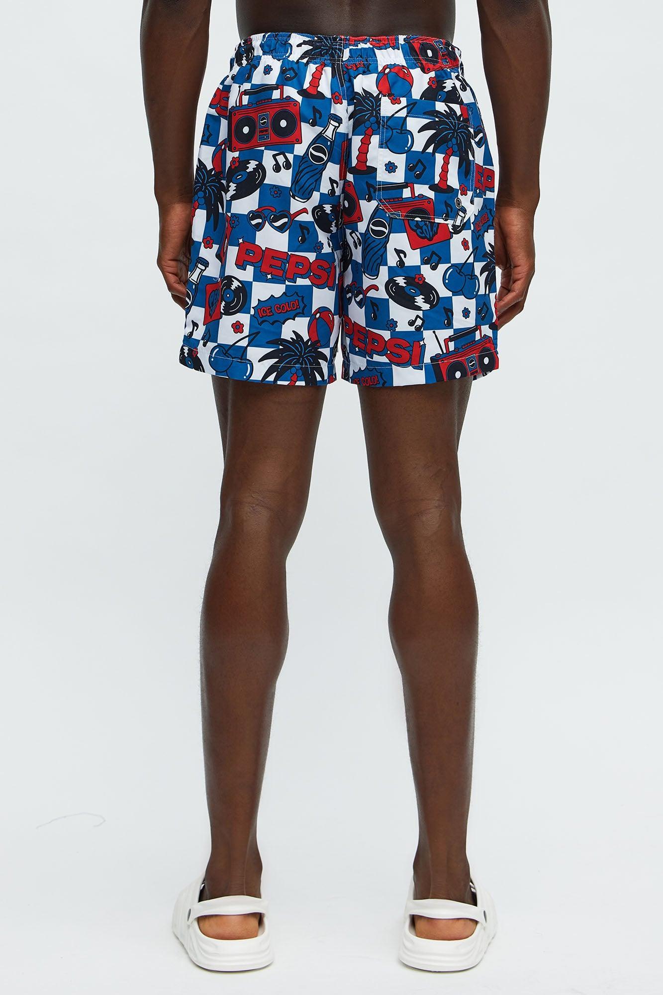 Pepsi Splash Swim Classic Trunk - White/combo Male Product Image