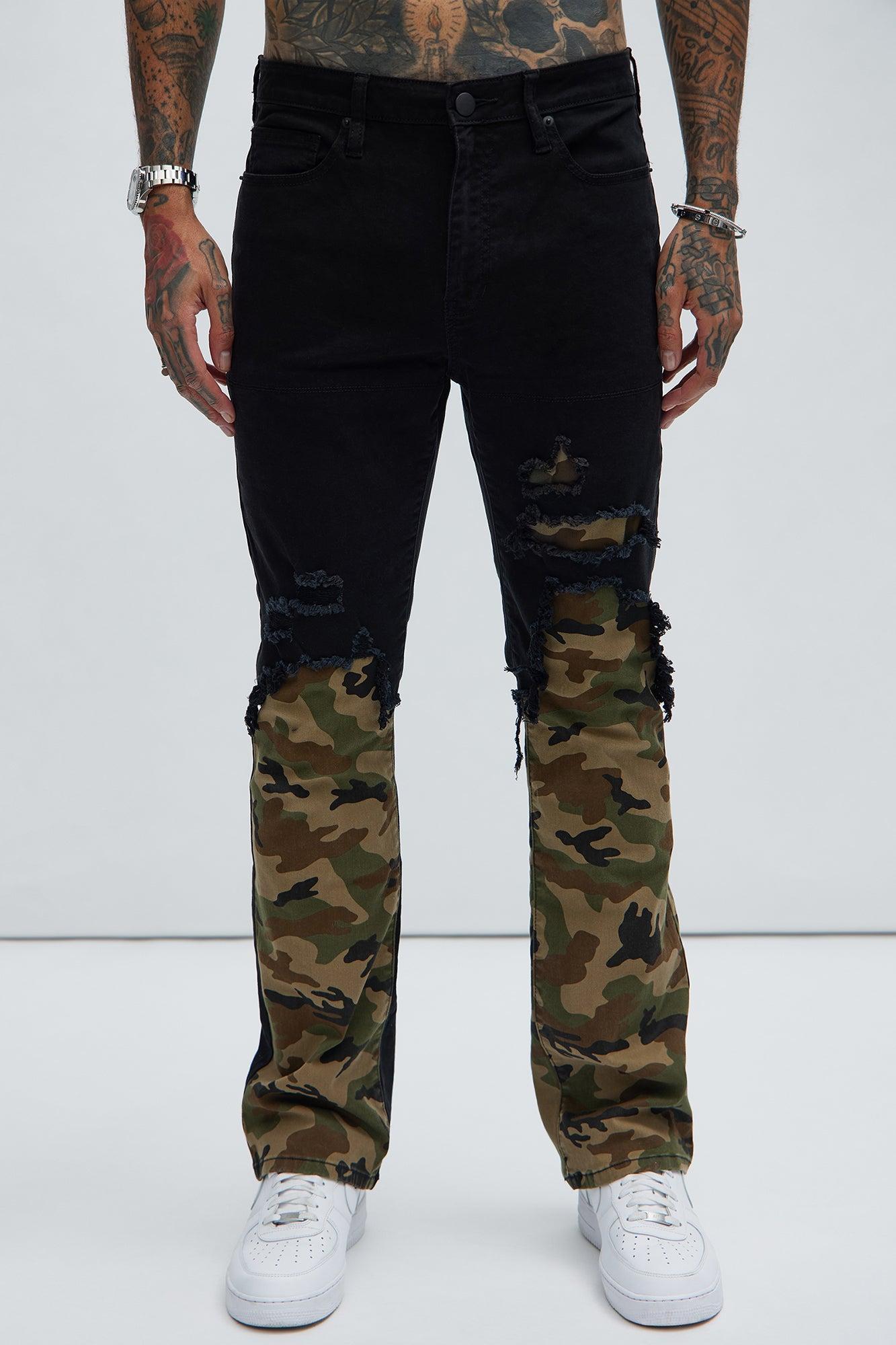 Bryce Stacked Skinny Flare Pants - Black/combo Product Image