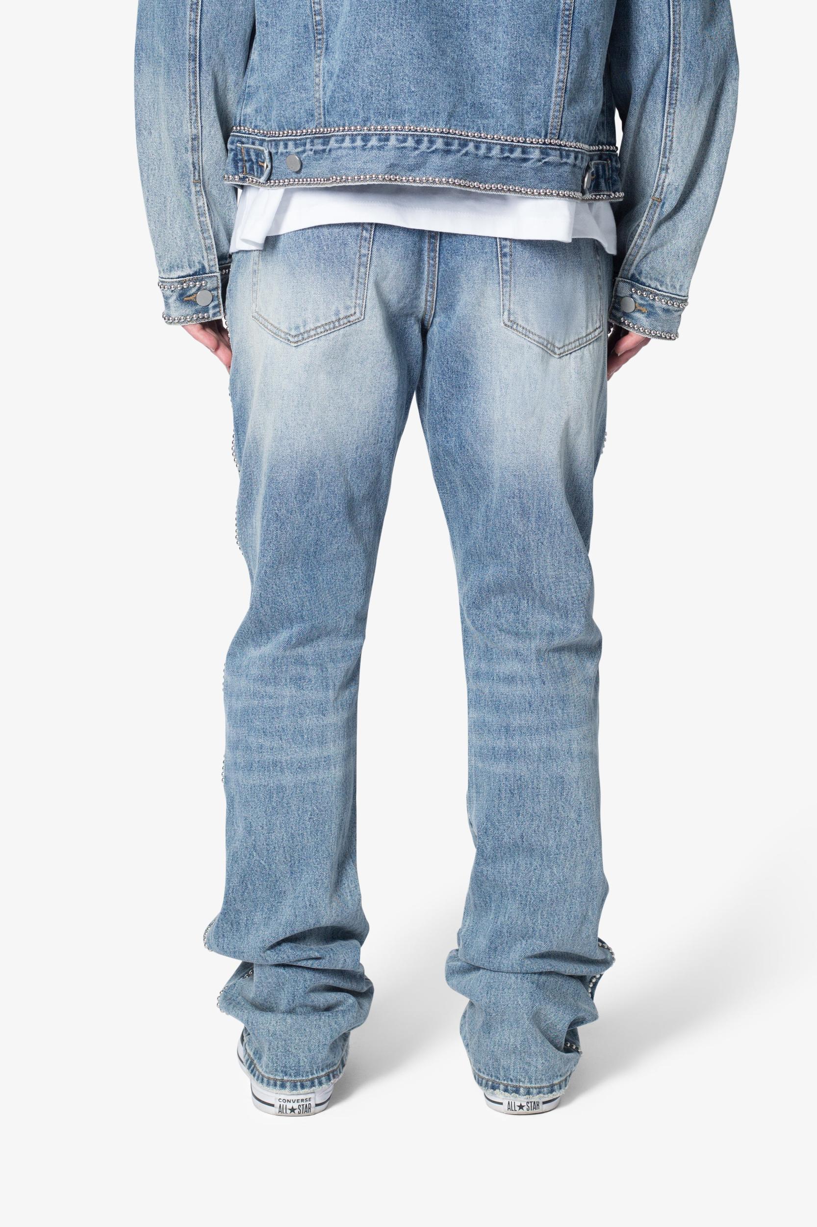 B661 Studded Flare Denim - Blue Product Image