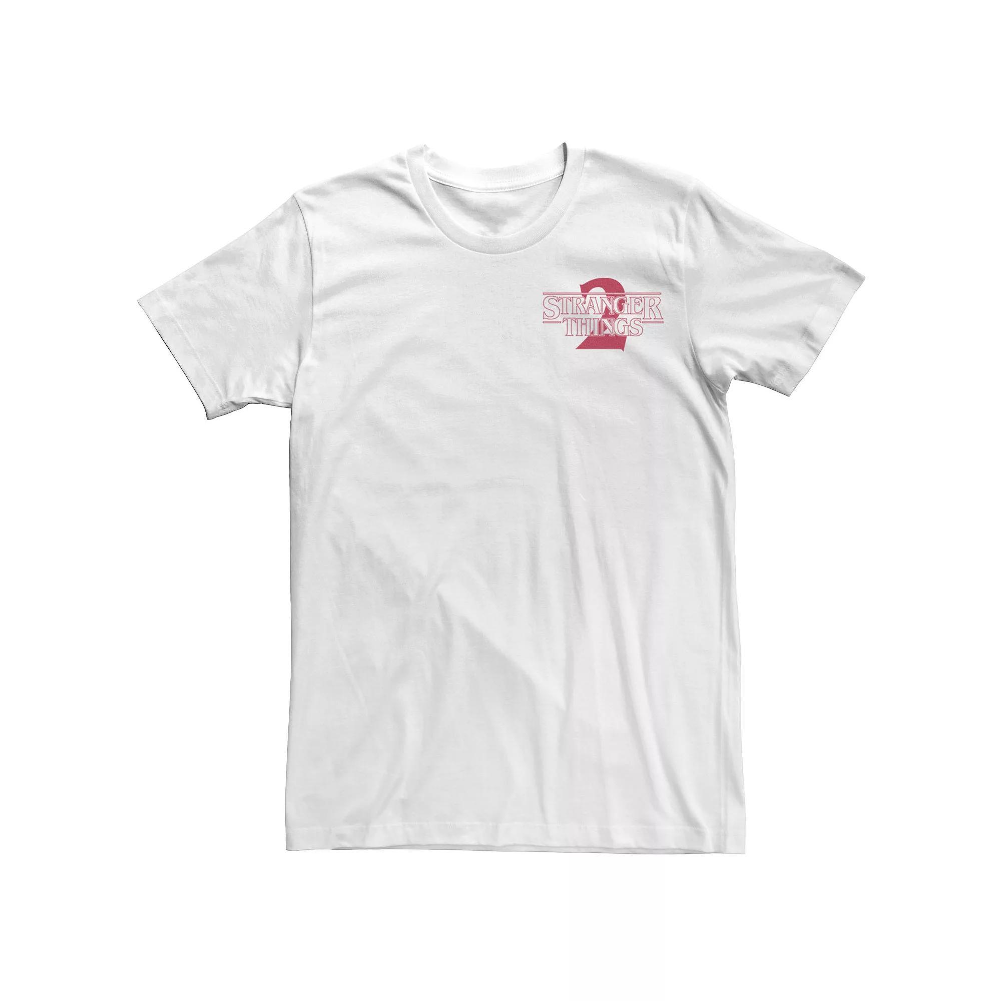 Men's Netflix Stranger Things 2 Left Chest Logo Tee, Size: Large, White Product Image