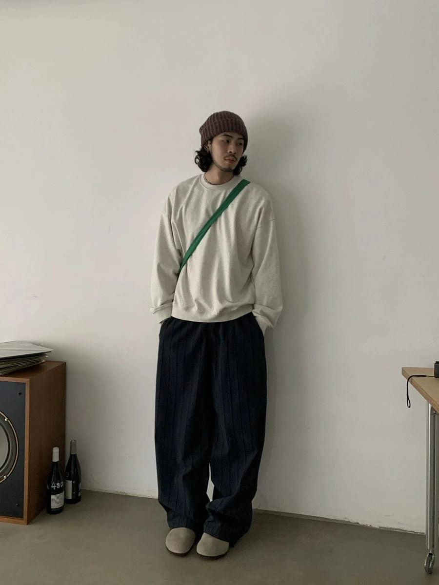 RT No. 18741 VERTICAL STRIPE STRAIGHT PANTS Product Image