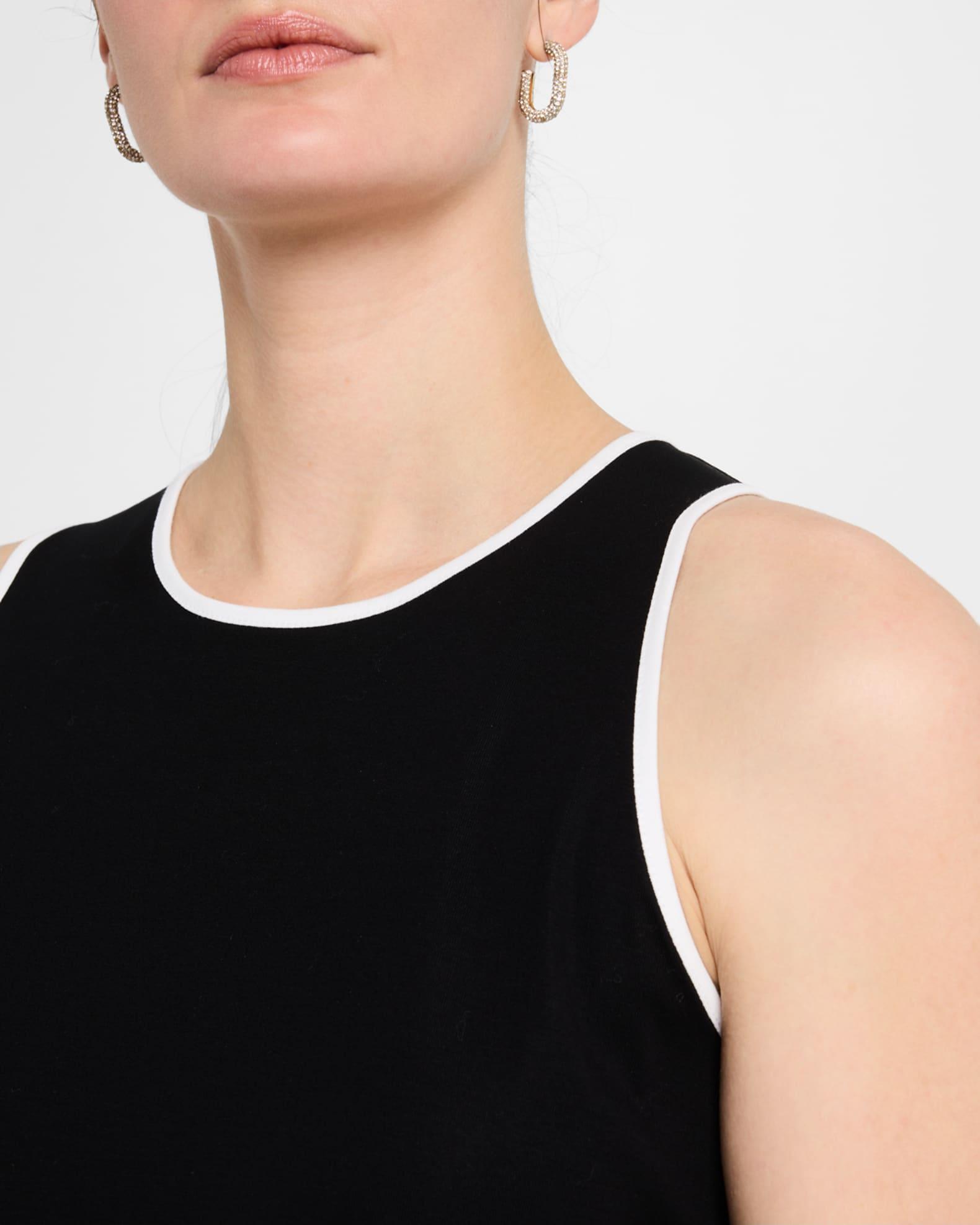 Crewneck Contrast-Trim Cotton Tank Product Image