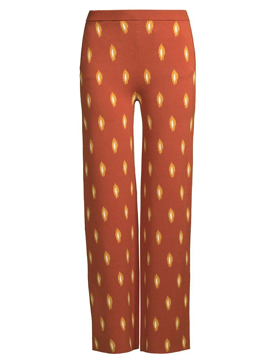 Womens Jacquard Straight-Leg Trousers Product Image