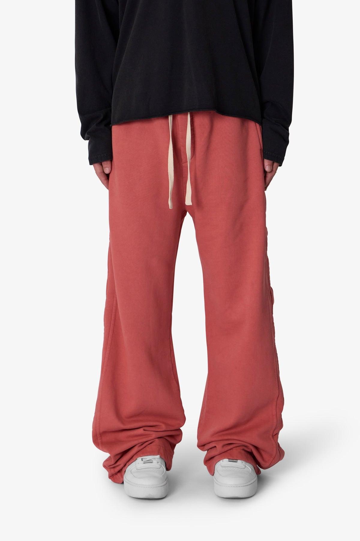 Side Snap Fleece Pants - Rust Product Image