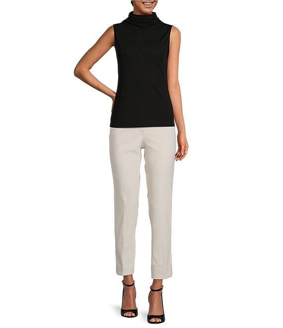 Donna Karan Stretch Draped Mock Neckline Sleeveless Top Product Image