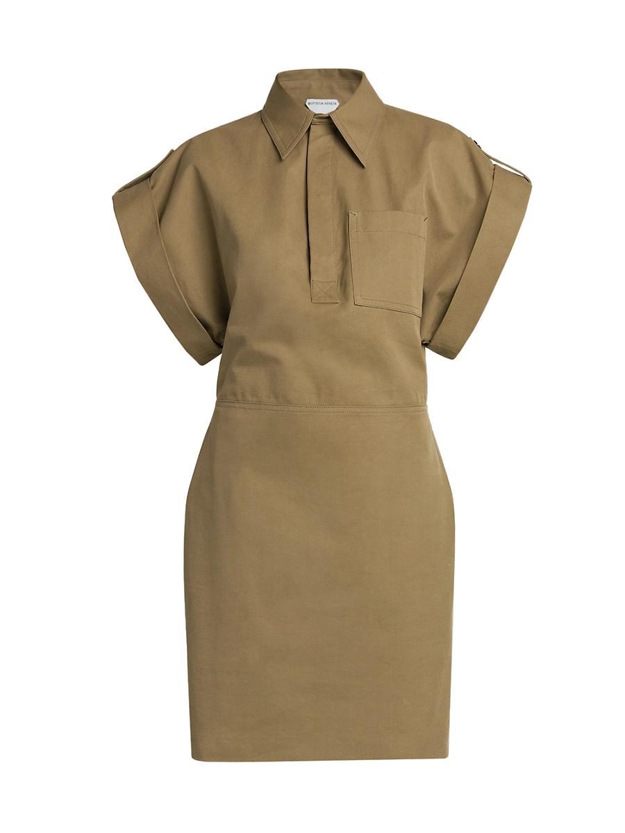 Womens Utilitarian Cotton Gabardine Minidress Product Image