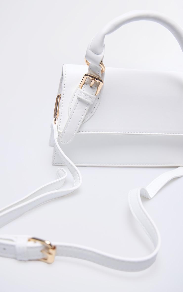 White Pu Rectangle Crossbody Bag Product Image