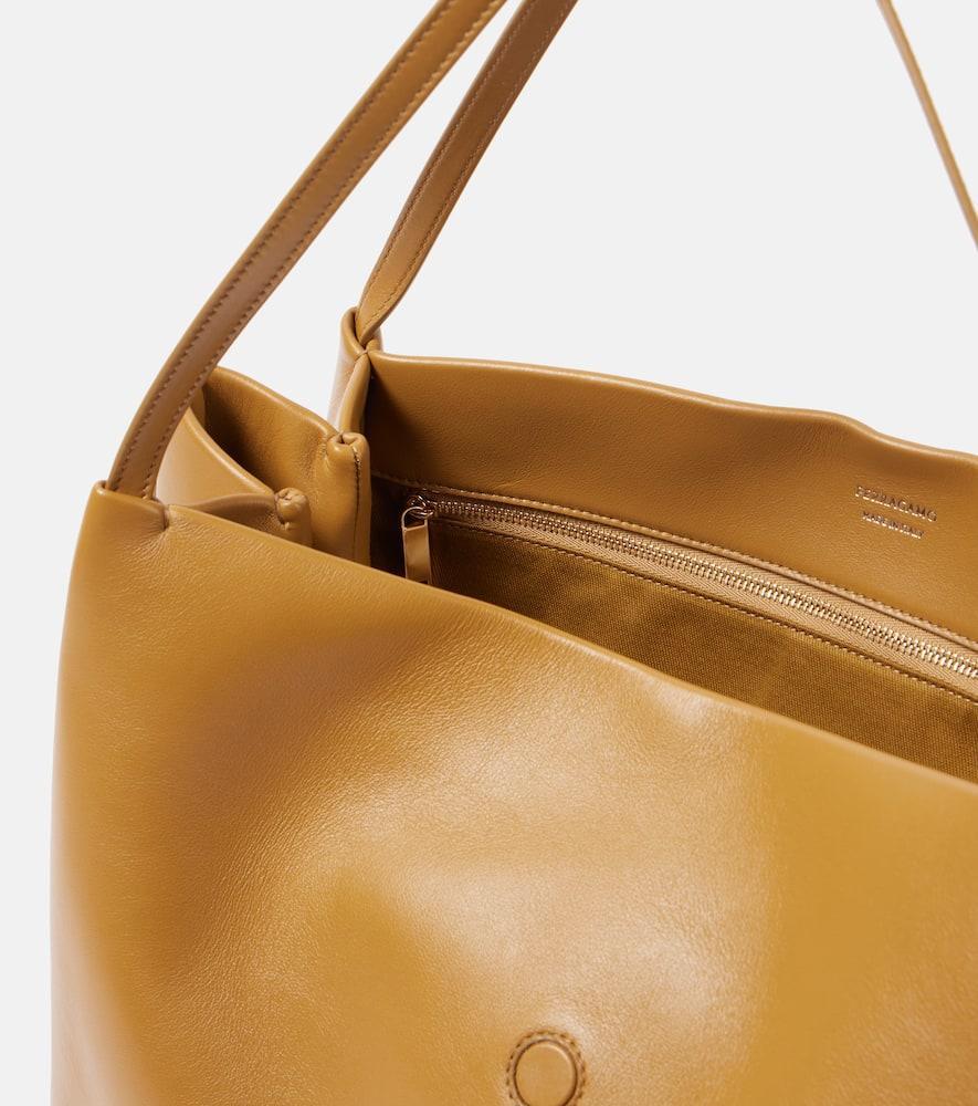 FERRAGAMO Medium Leather Tote Bag In Brown Product Image