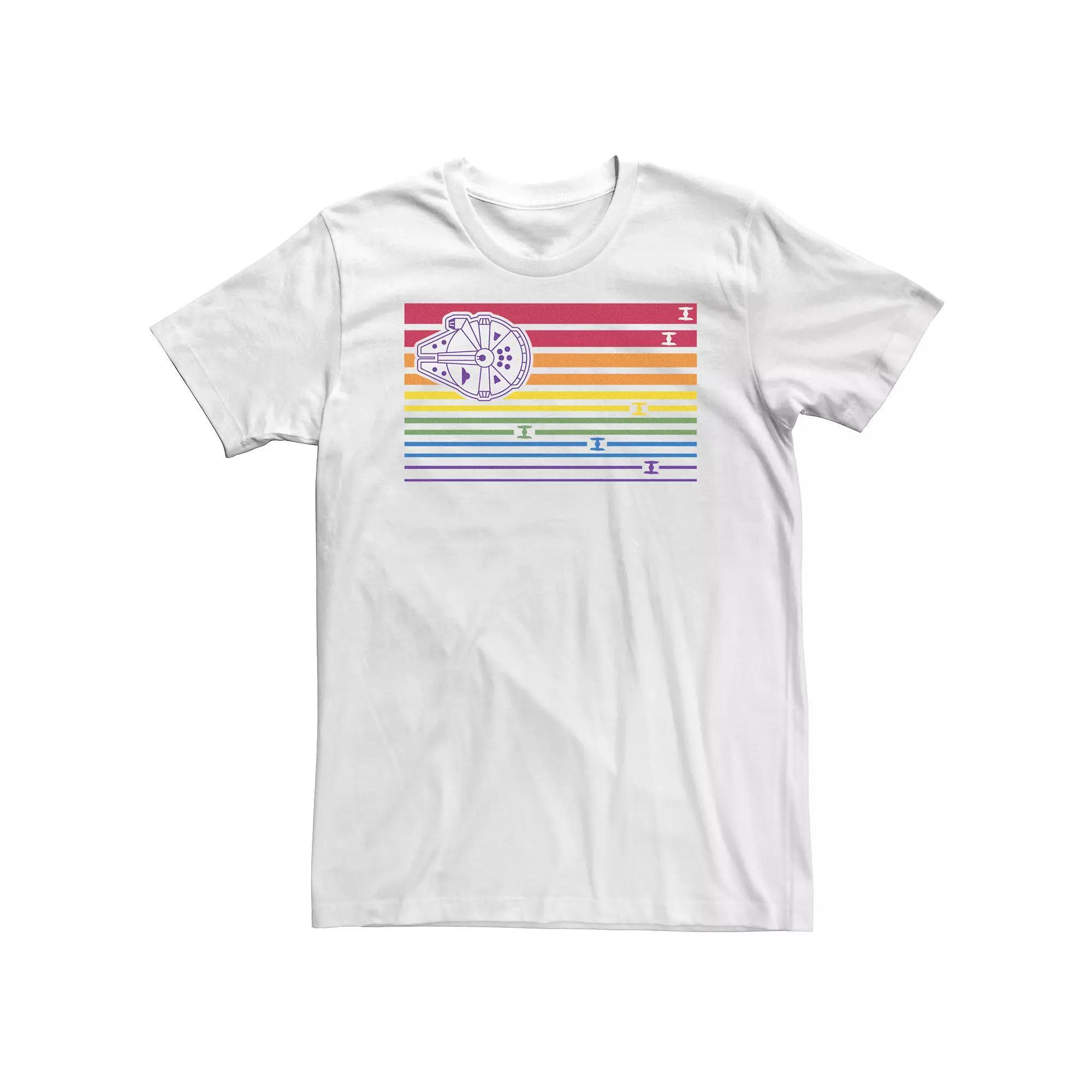 Men's Star Wars Ship Stripes Rainbow Tee, Size: 5XL, White Product Image