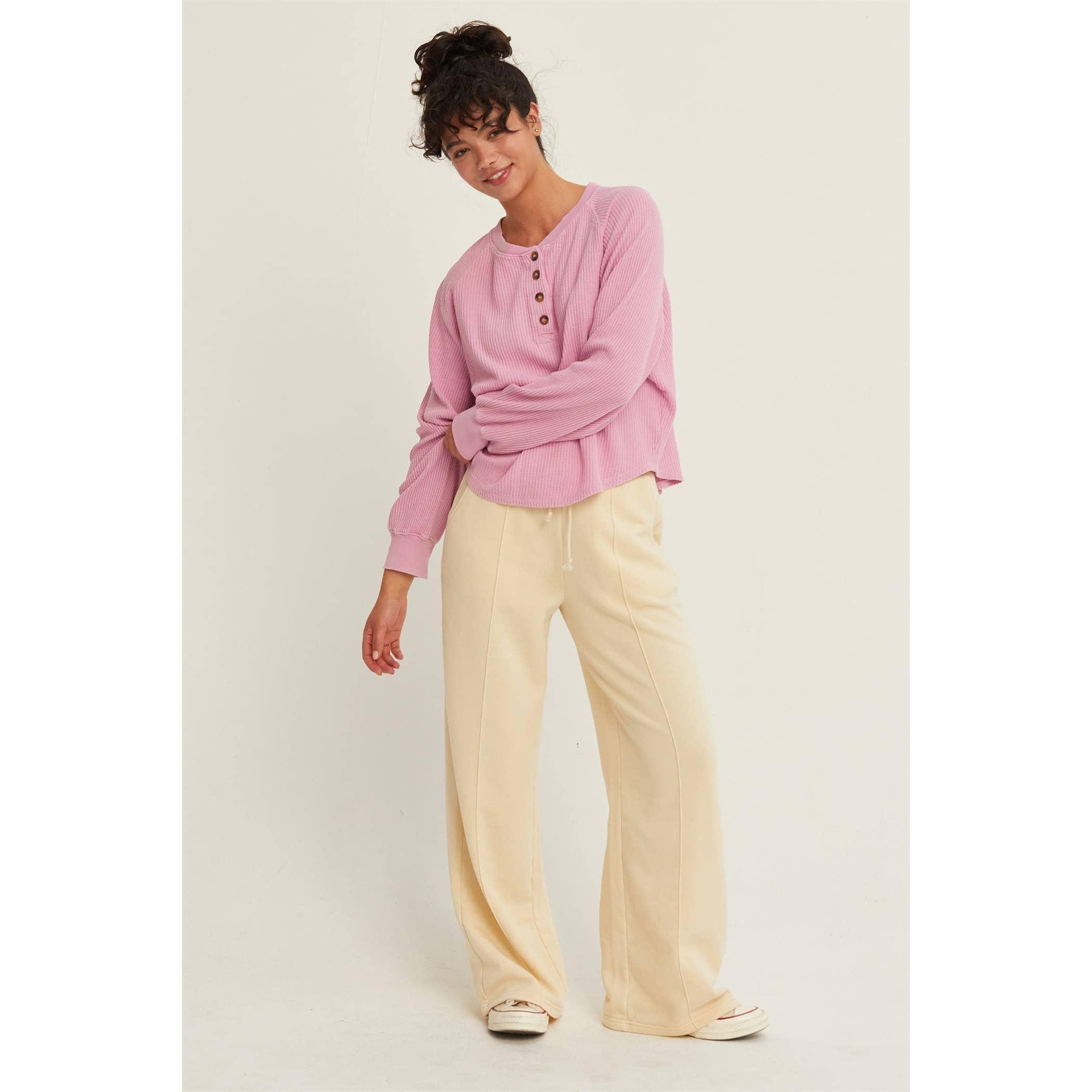 Henley Waffle Knit Top Product Image