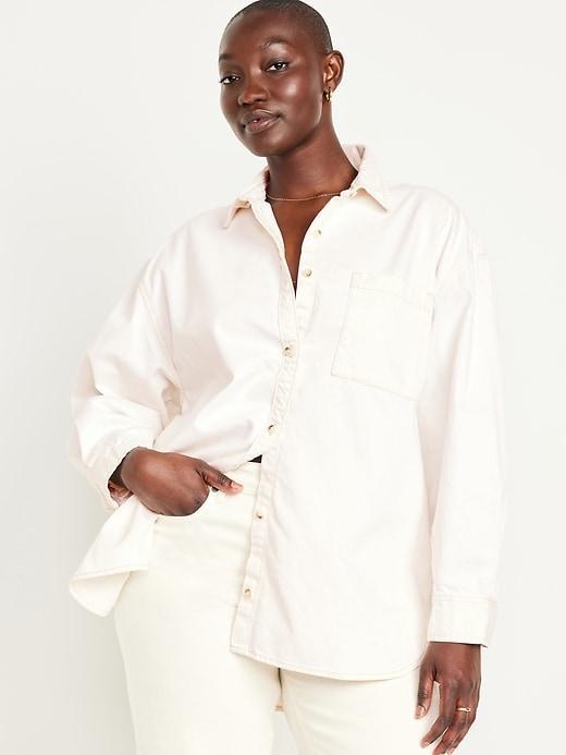 Boyfriend Button-Down Jean Tunic Product Image