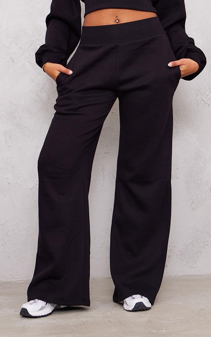 Tall Black High Waisted Wide Leg Sweatpant Product Image