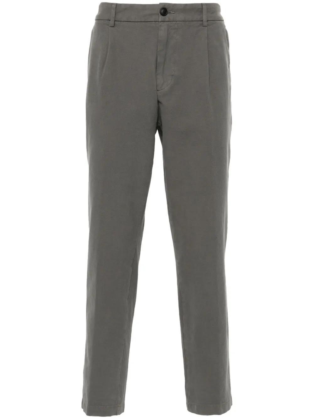 HUGO BOSS Piqué-weave Trousers In Grey Product Image