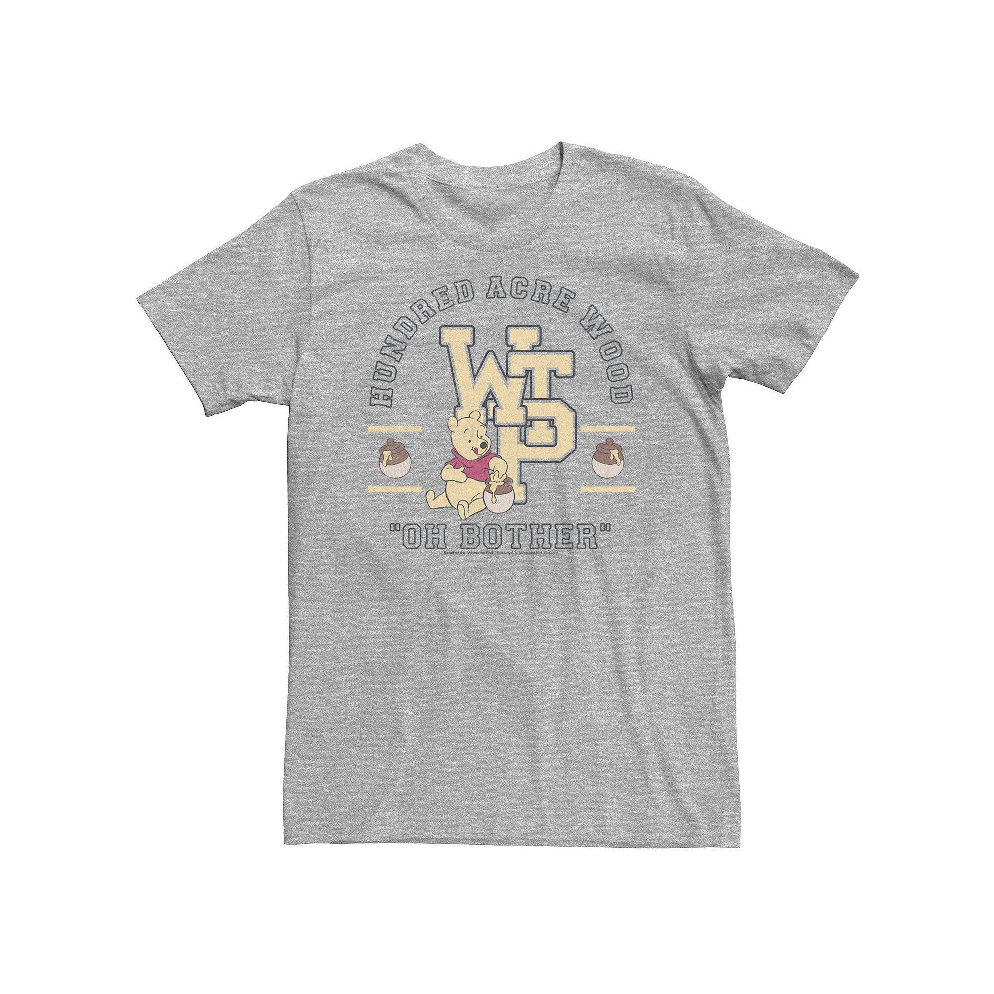 Disney's Winnie The Pooh Big & Tall Hundred Acre Wood Collegiate Tee, Men's, Size: 4XL, Athletic Grey Product Image