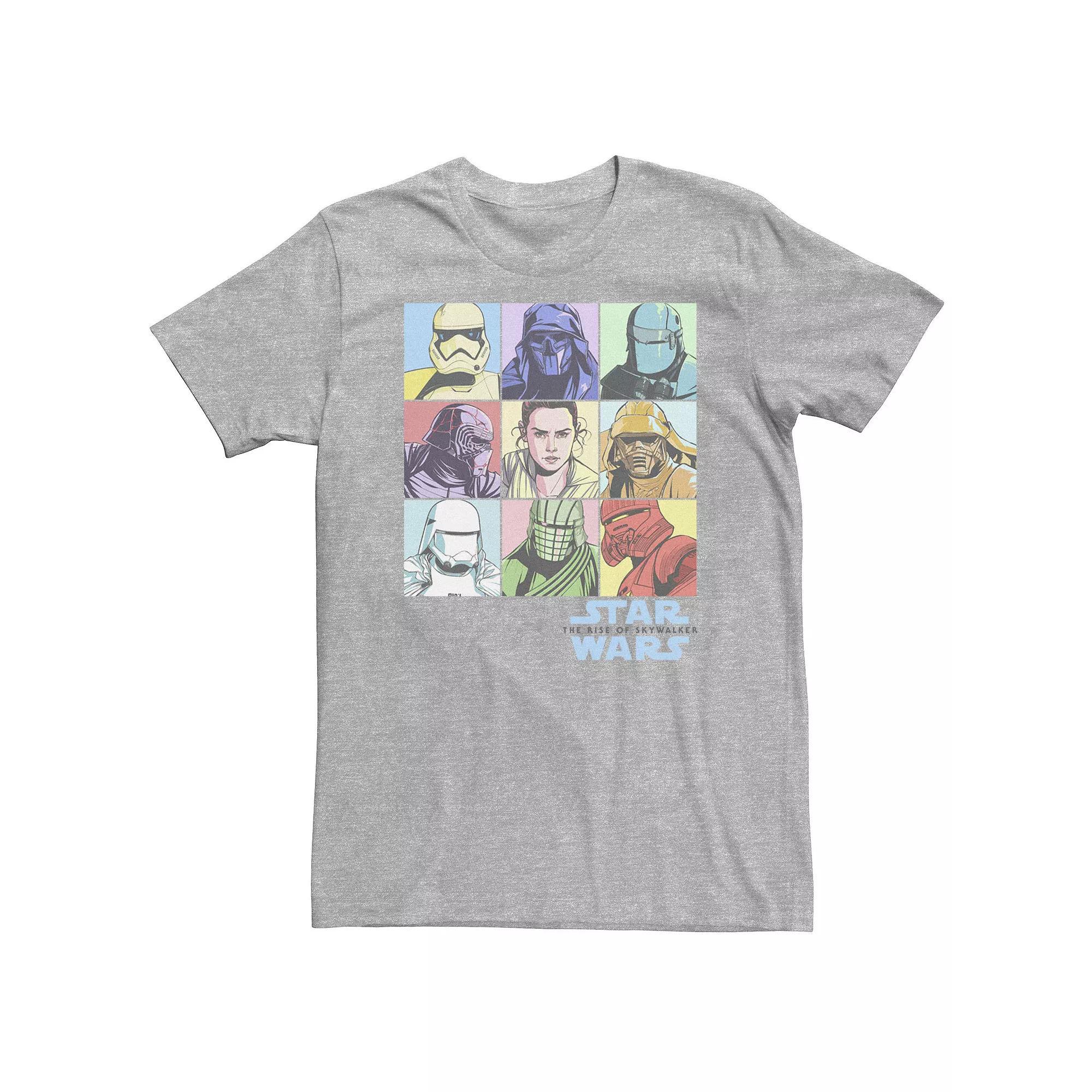 Big & Tall Star Wars The Rise of Skywalker Pastel Character Box Tee, Mens Athletic Grey Product Image