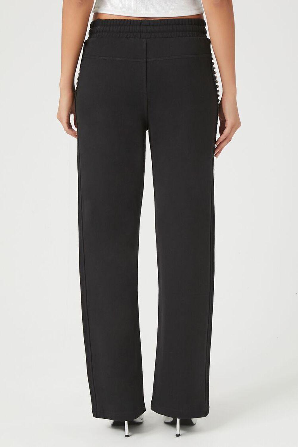 French Terry Rhinestone Wide-Leg Pants | Forever 21 Product Image