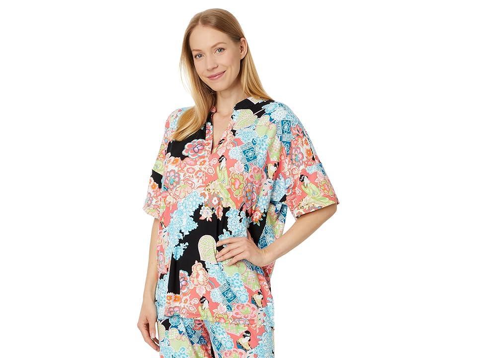 N by Natori Geisha Garden - Cozy Knit PJ Set Multi) Women's Pajama Sets Product Image