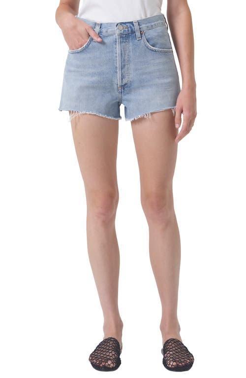 AGOLDE Mila High Waist Cutoff Denim Shorts In Hazard Product Image