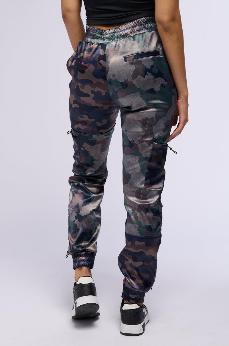 AT YOUR SERVICE SATIN CAMO PRINT JOGGER Product Image