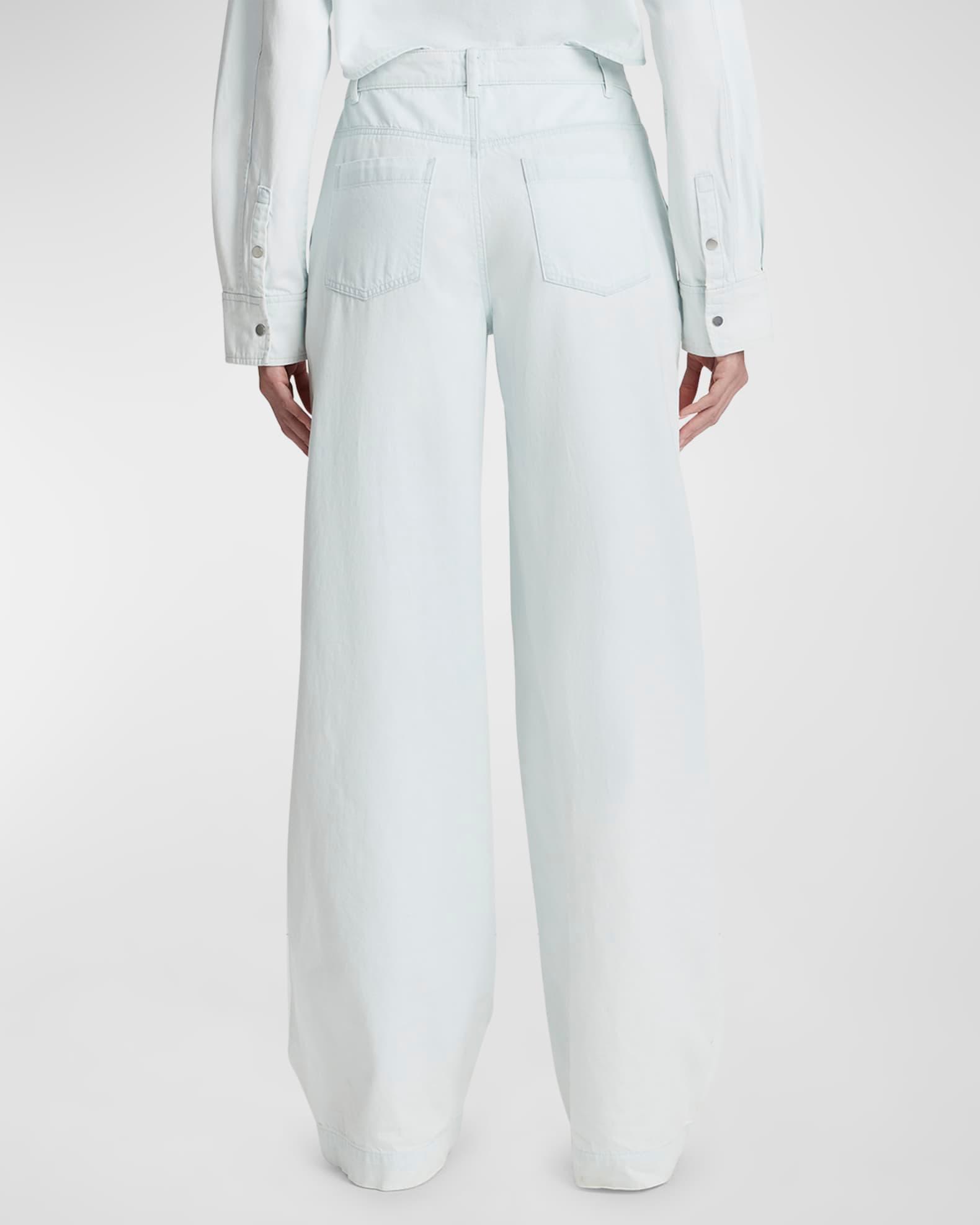 Washed Cotton Wide-Leg Trousers Product Image