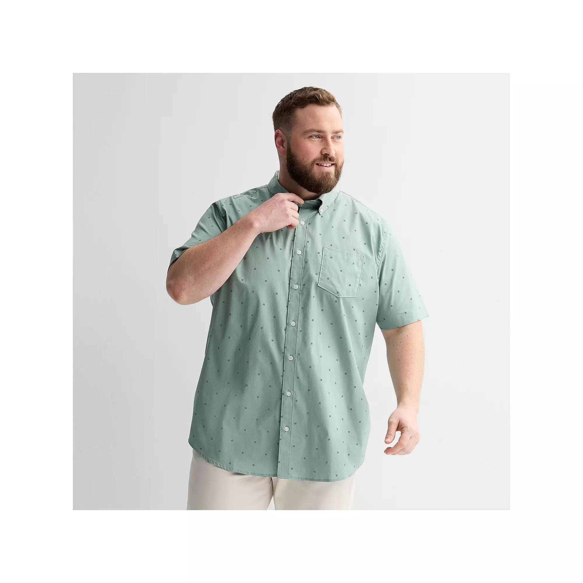 Big & Tall Sonoma Goods For Life® Short Sleeve Perfect Length Button Down Shirt, Men's,  Product Image