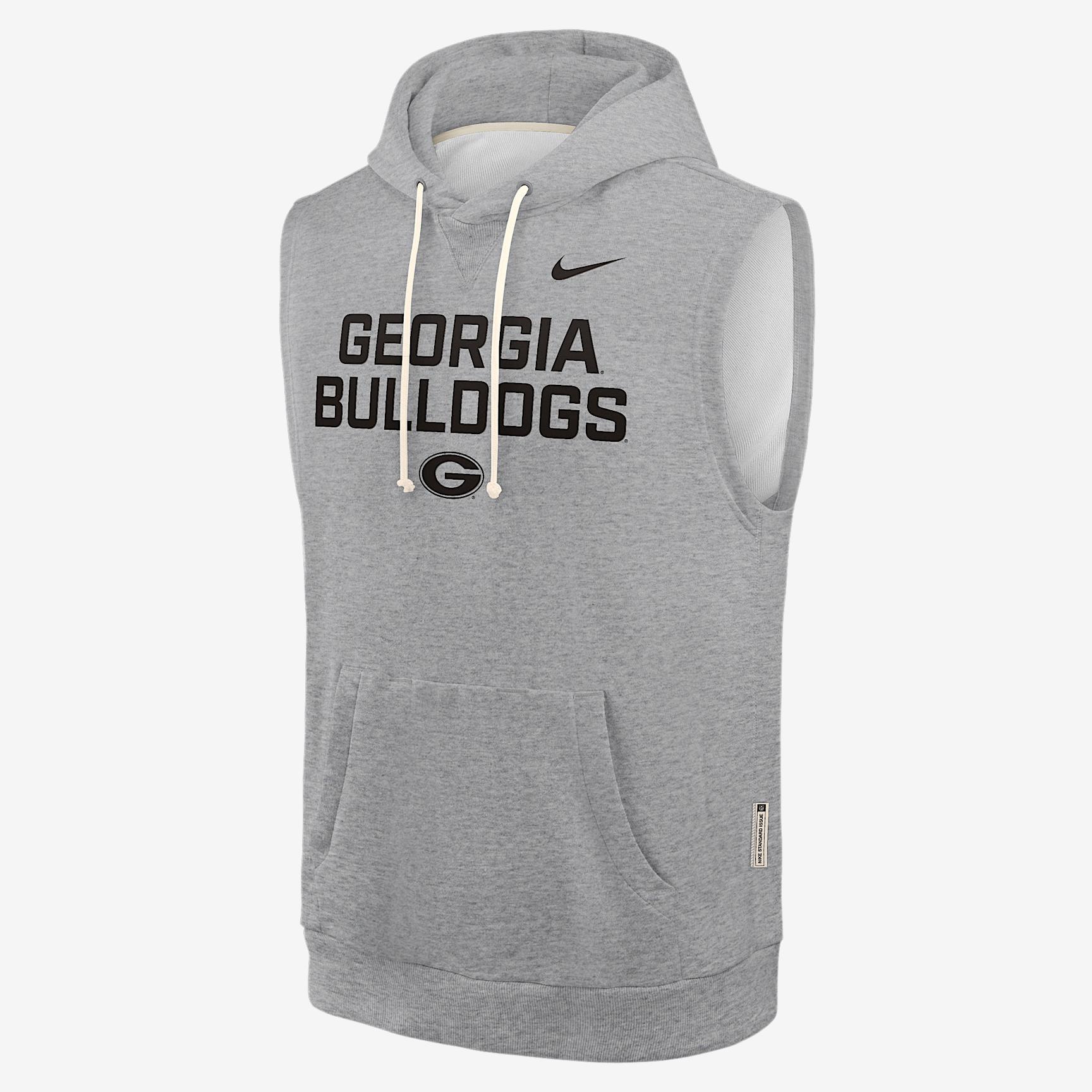 Georgia Sideline Nike Men's Dri-FIT College Sleeveless Pullover Hoodie Product Image