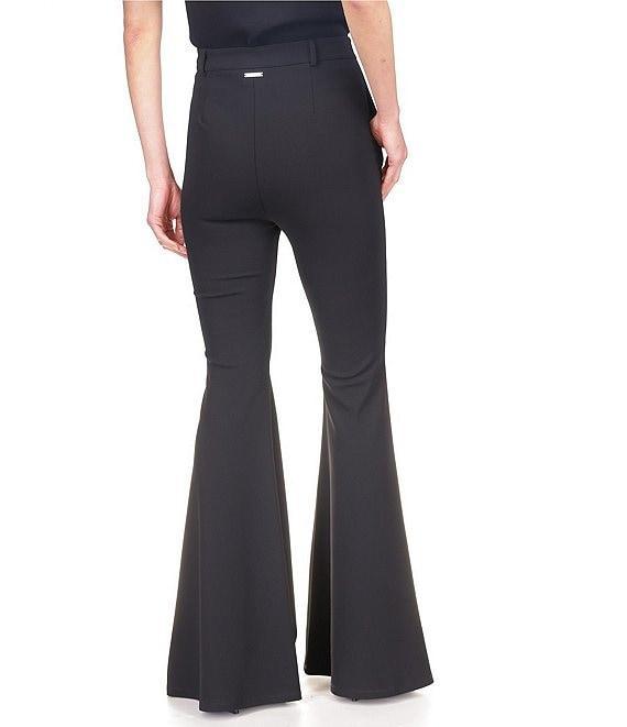 Michael Kors Scuba Crepe Flared Leg High Rise Pant Product Image
