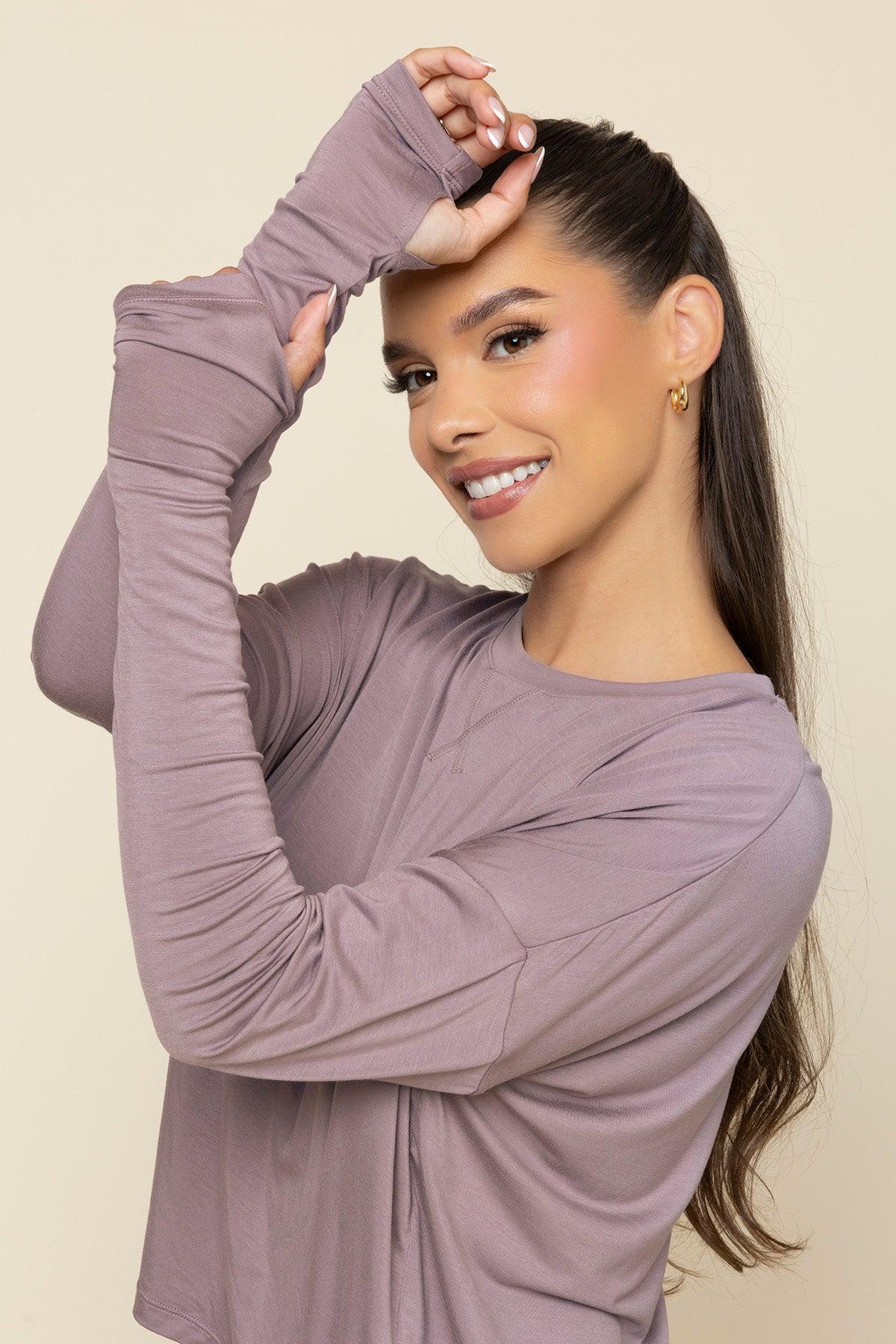 The Perfect Long Sleeve Top - Dusty Mauve Product Image