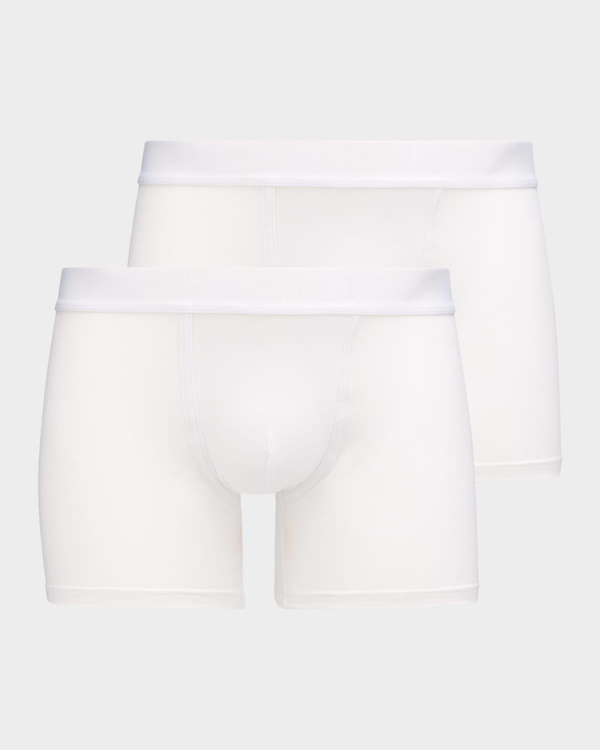 ZEGNA Men's Two-pack Cotton Boxer Briefs In White Product Image