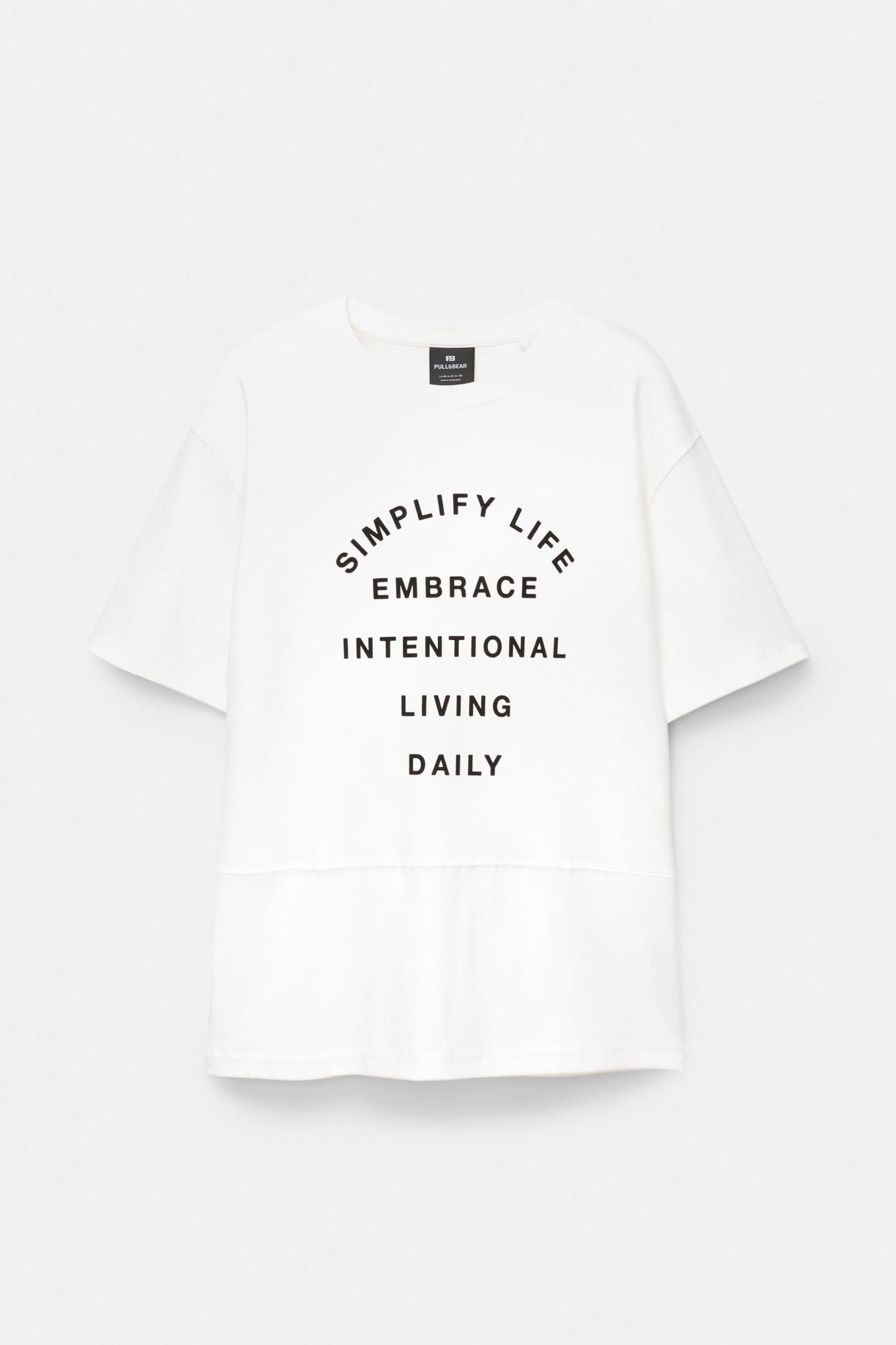 Short sleeve sweatshirt with slogan Product Image