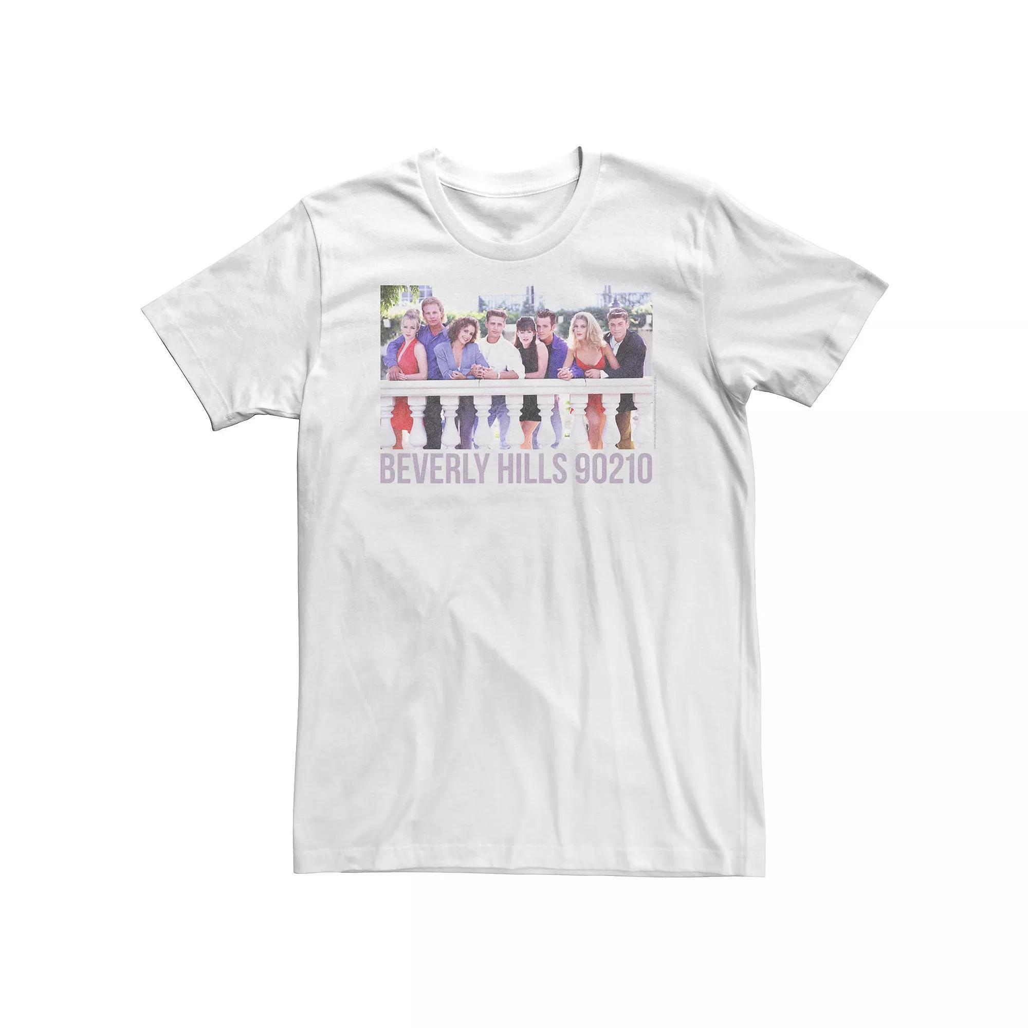 Big & Tall Beverly Hills 90210 Group Shot Fence Line Up Tee, Men's, Size: 5XL, White Product Image