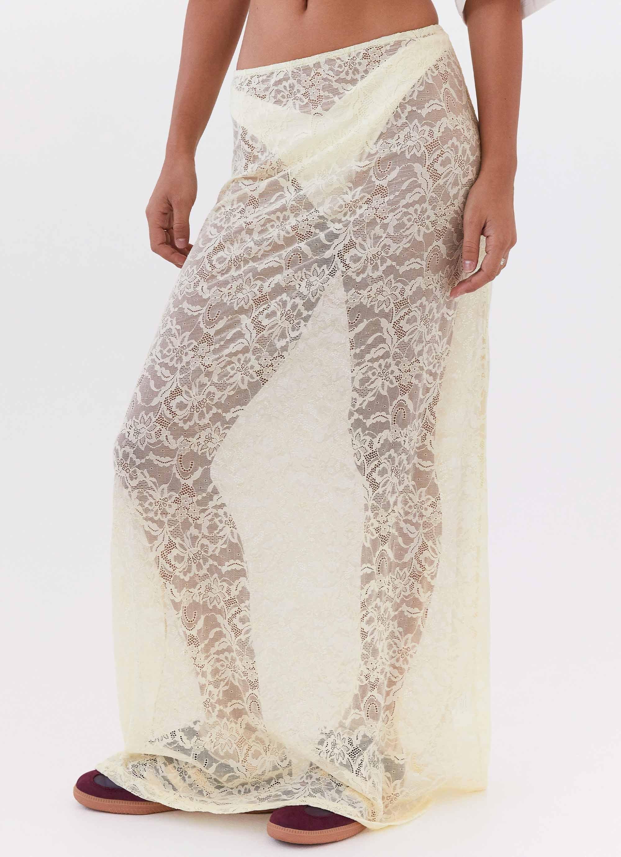 Atoir Lace Maxi Skirt - Yellow Product Image