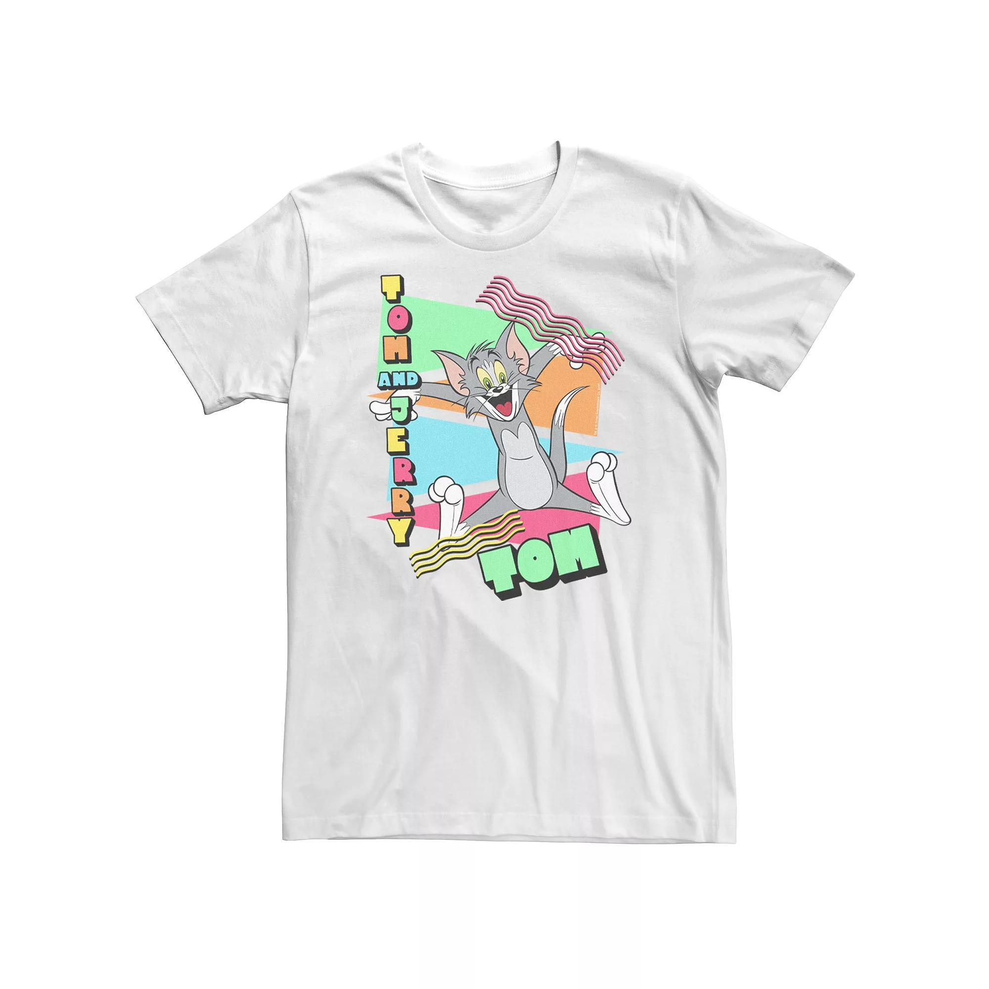 Big & Tall Tom & Jerry 90s Triangle Tee, Men's, Size: 5XL, White Product Image