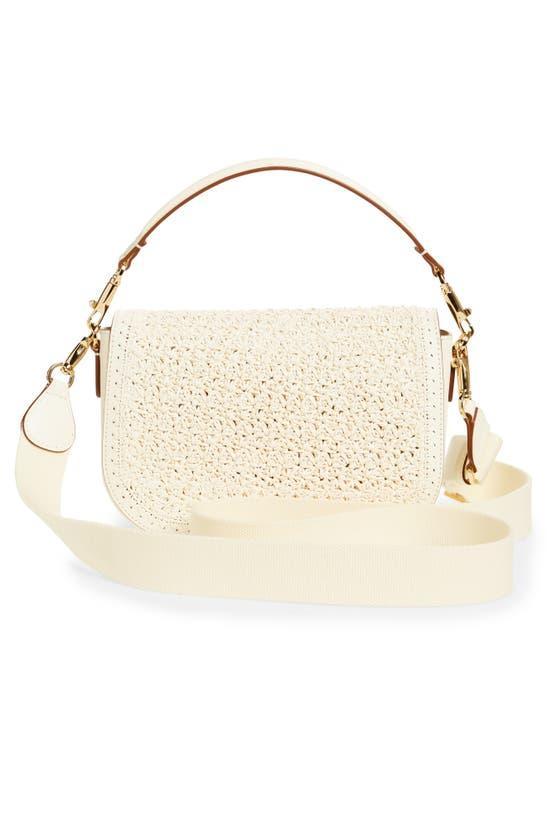 VALENTINO GARAVANI Vlogo Alltime Woven Leather Shoulder Bag In Ivory Product Image