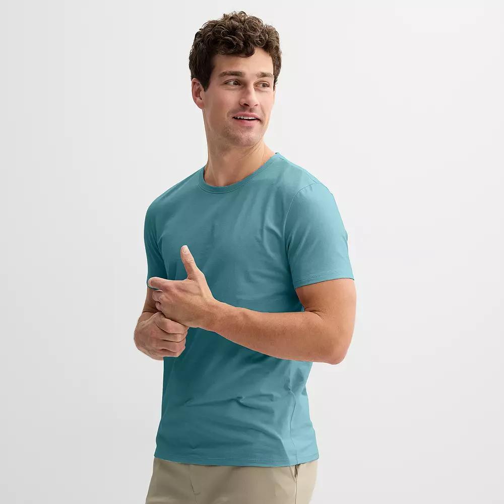 Men's Apt. 9® Premier Flex Short Sleeve Crewneck Tee, Size: XXL, Silver Moss Product Image