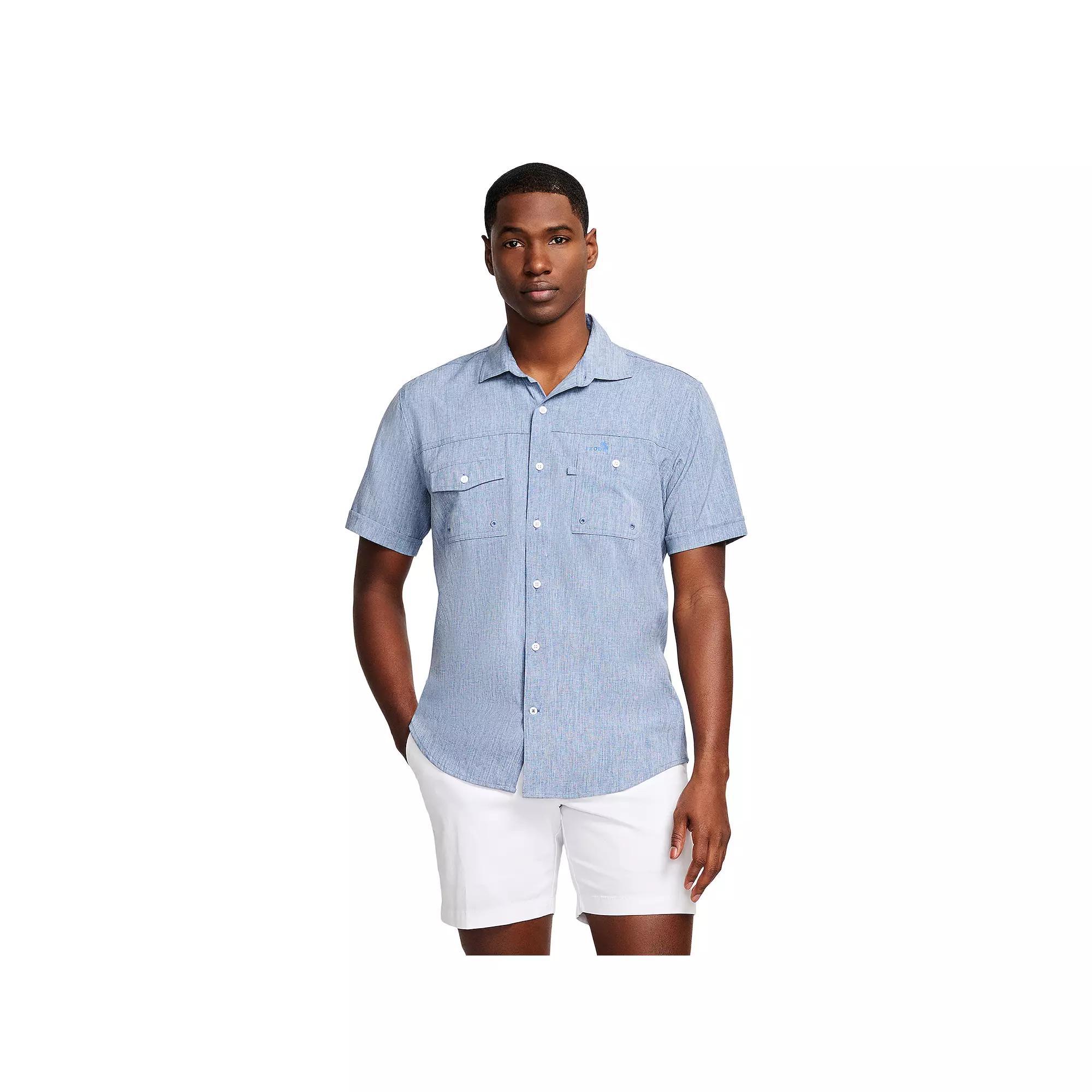 Men's IZOD Sunshield Performance Short Sleeve Button Down Shirt,  Product Image