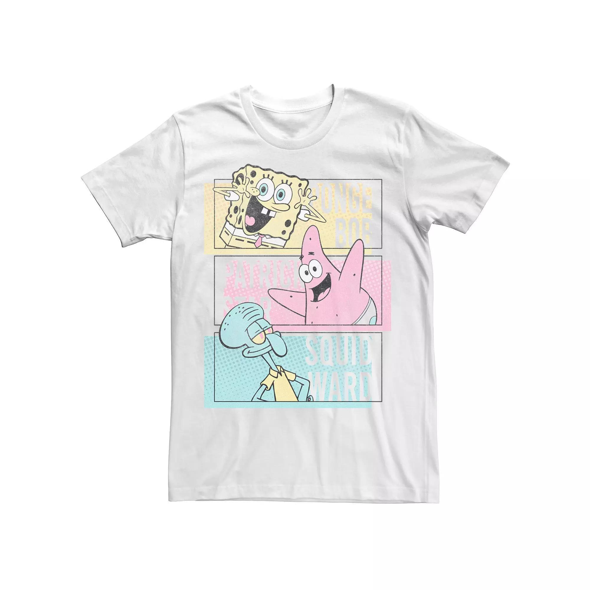 Men's SpongeBob SquarePants Patrick & Squidward Comic Panels Tee, Size: XXL, White Product Image