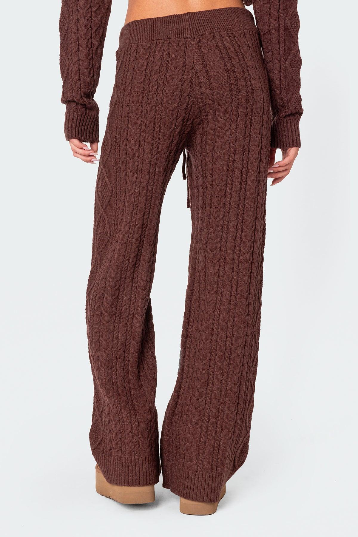 Jelena Relaxed Cable Knit Pants Product Image