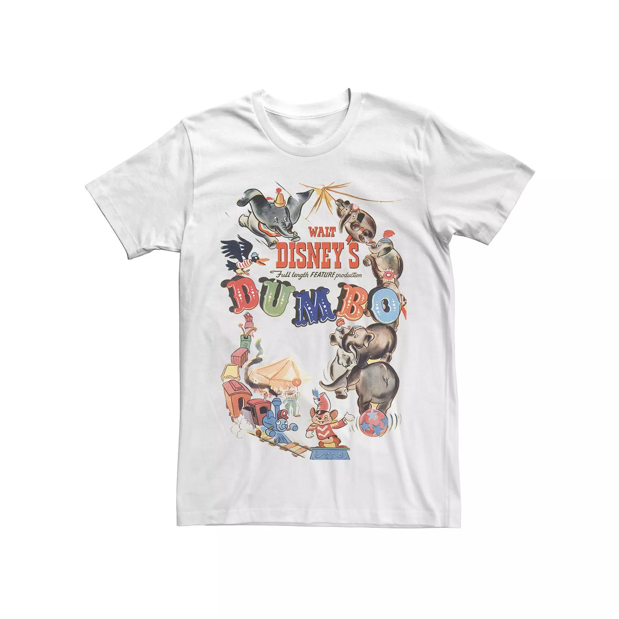 Disney's Dumbo Men's Vintage Movie Poster Tee, Size: Small, White Product Image