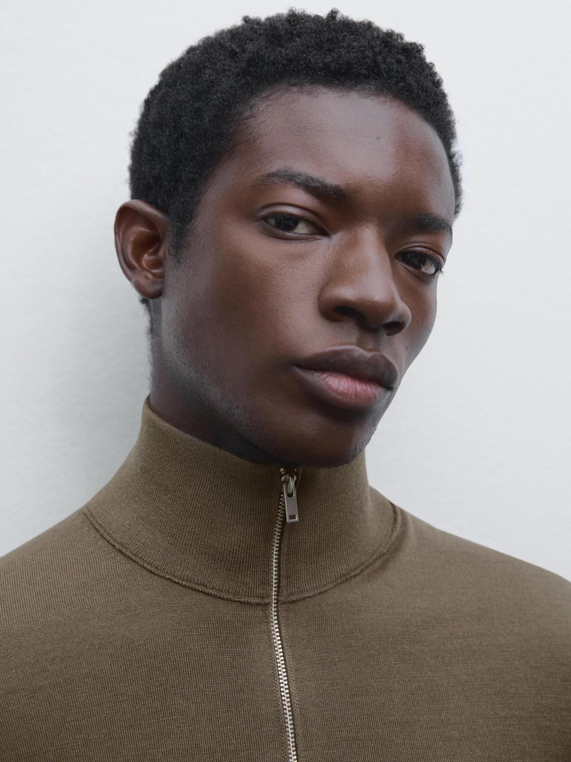 Quarter-zip knit sweater Product Image