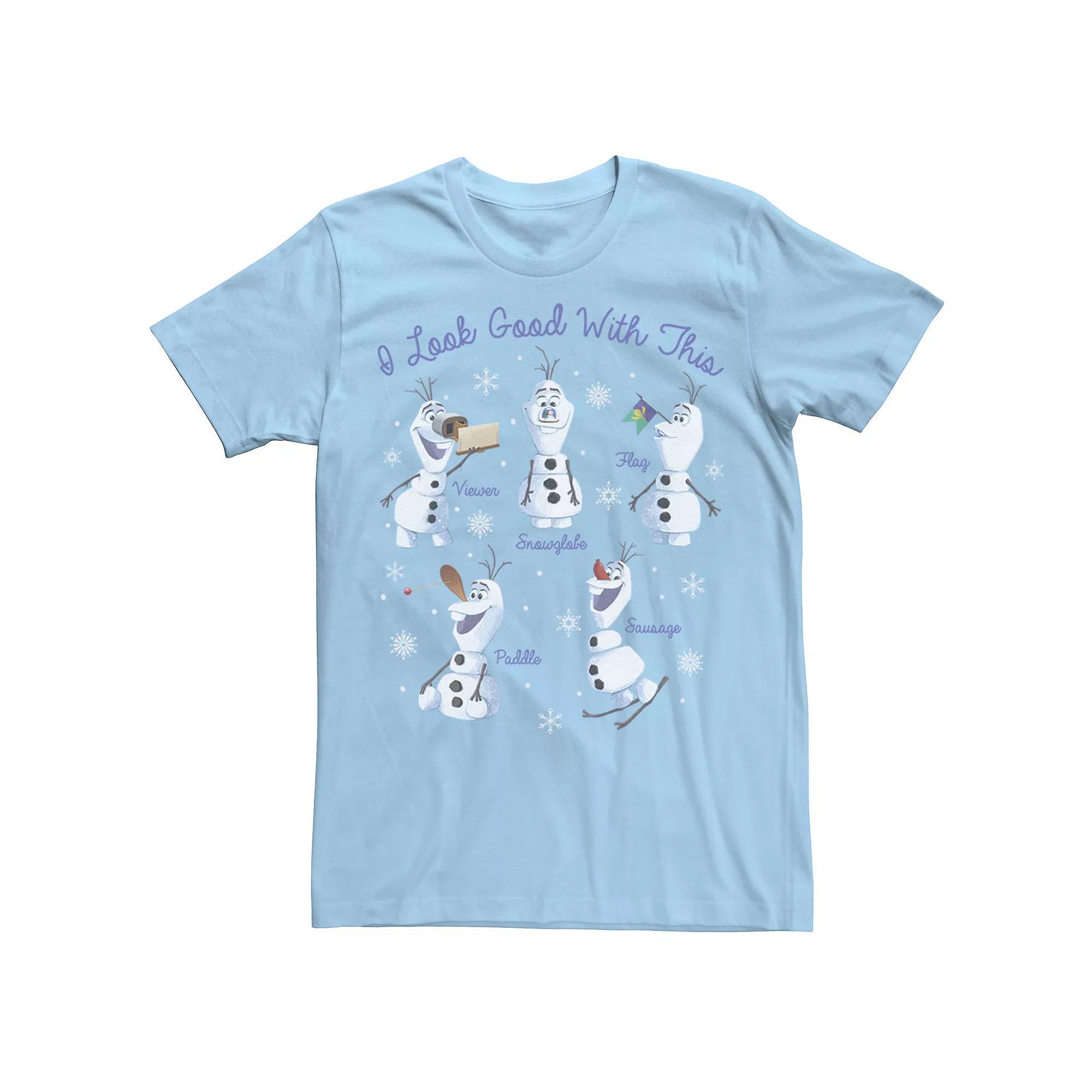 Disney's Frozen Olaf Once Upon A Snowman Poster Men's Tee, Size: Small, Light Blue Product Image