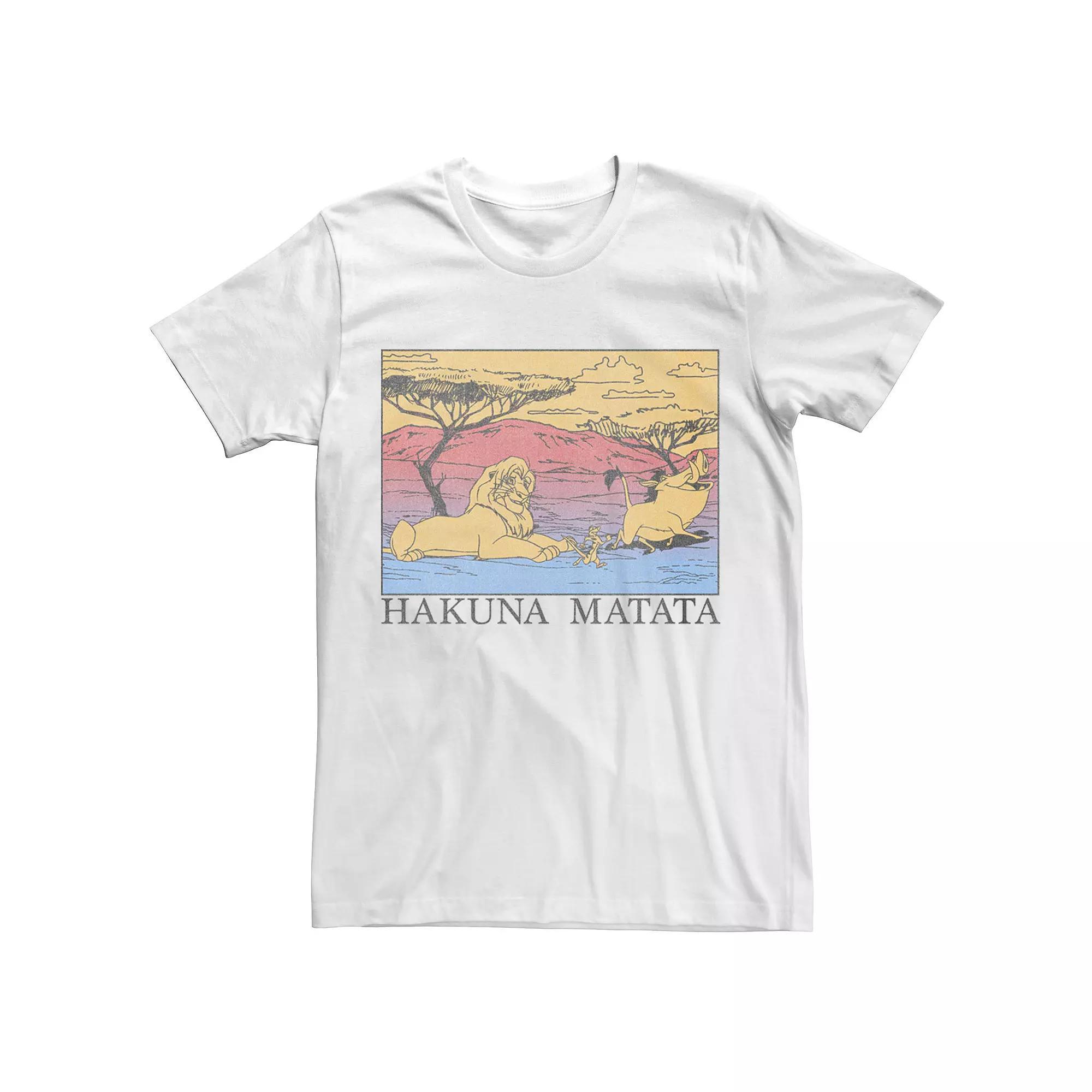 Men's Disney's The Lion King Hakuna Matata Gradient Tee, Size: Large, White Product Image