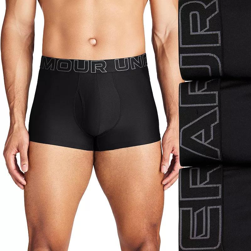 Men's Under Armour 3-pack Performance Tech 3-in. Boxer Briefs, Size: 5XL, Black Product Image