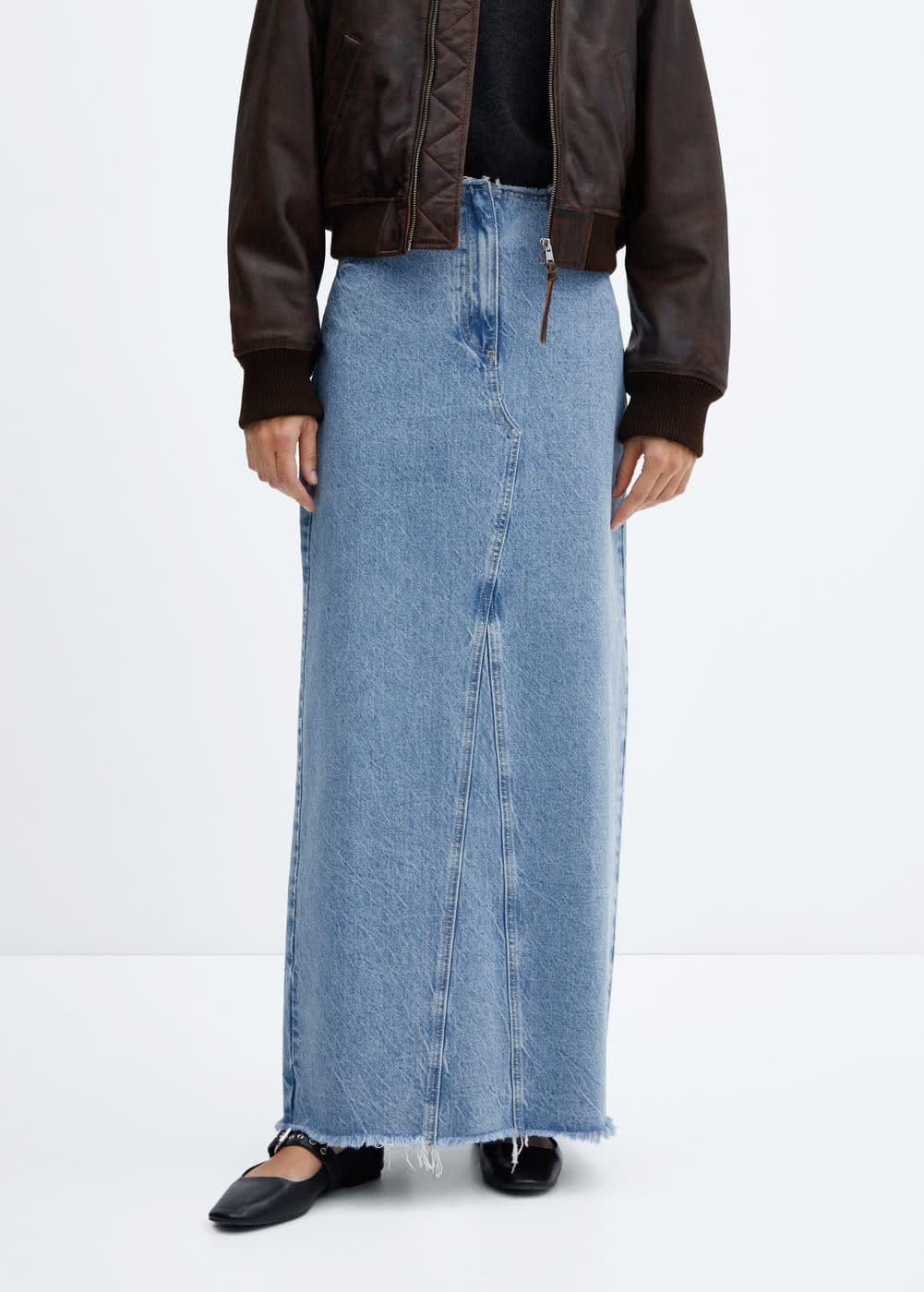 Mango Womens Denim Long Skirt Product Image