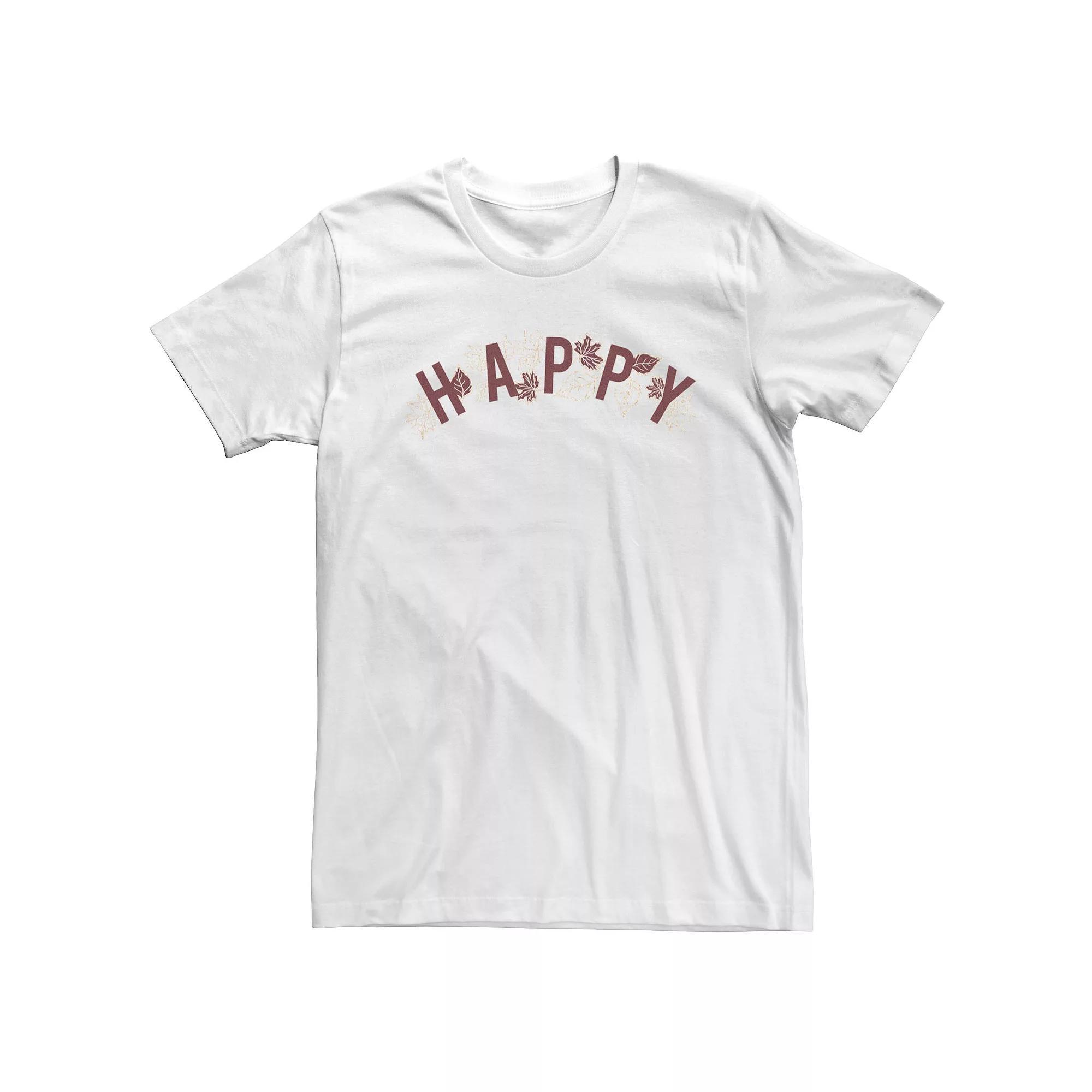 Big & Tall Fall Happy Leaf Text Tee, Men's,  Product Image