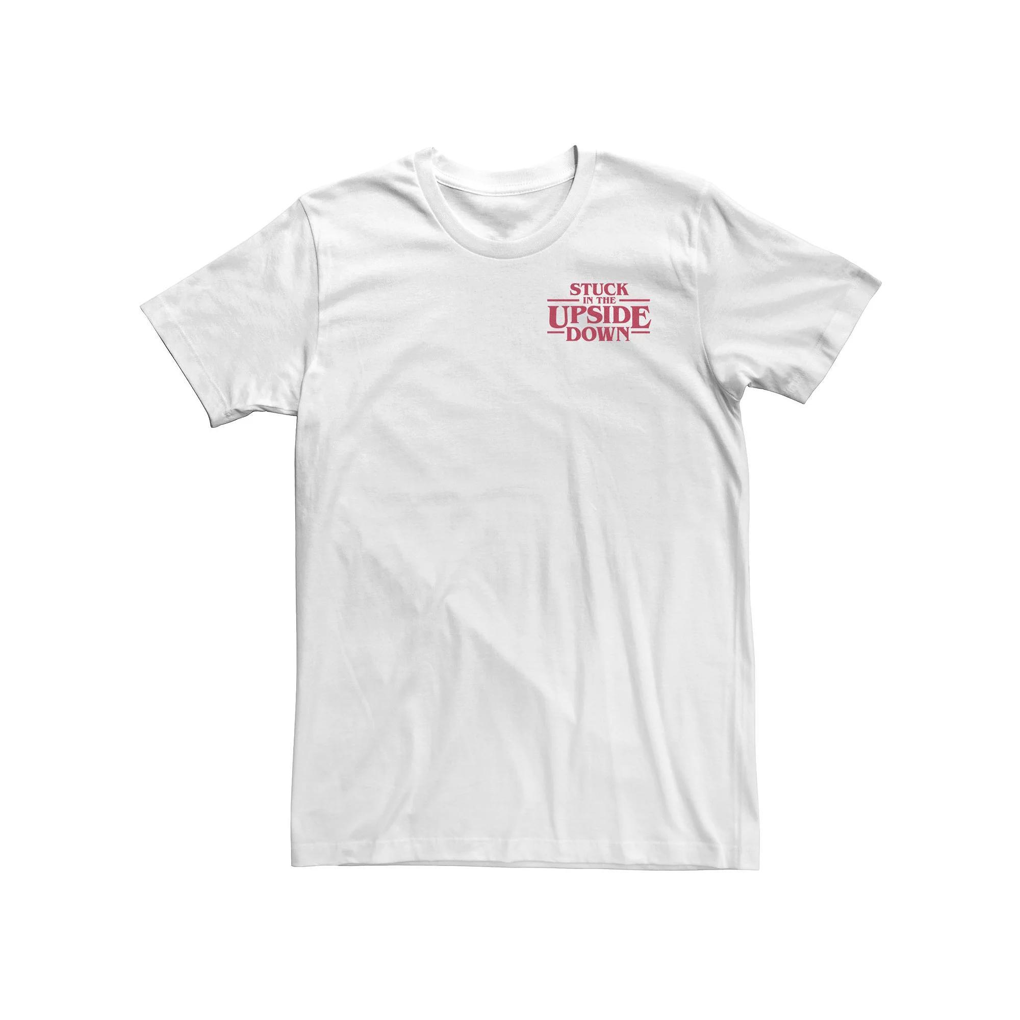 Big & Tall Netflix Stranger Things Stuck In The Upside Down Left Chest Tee, Men's, Size: 3XL, White Product Image
