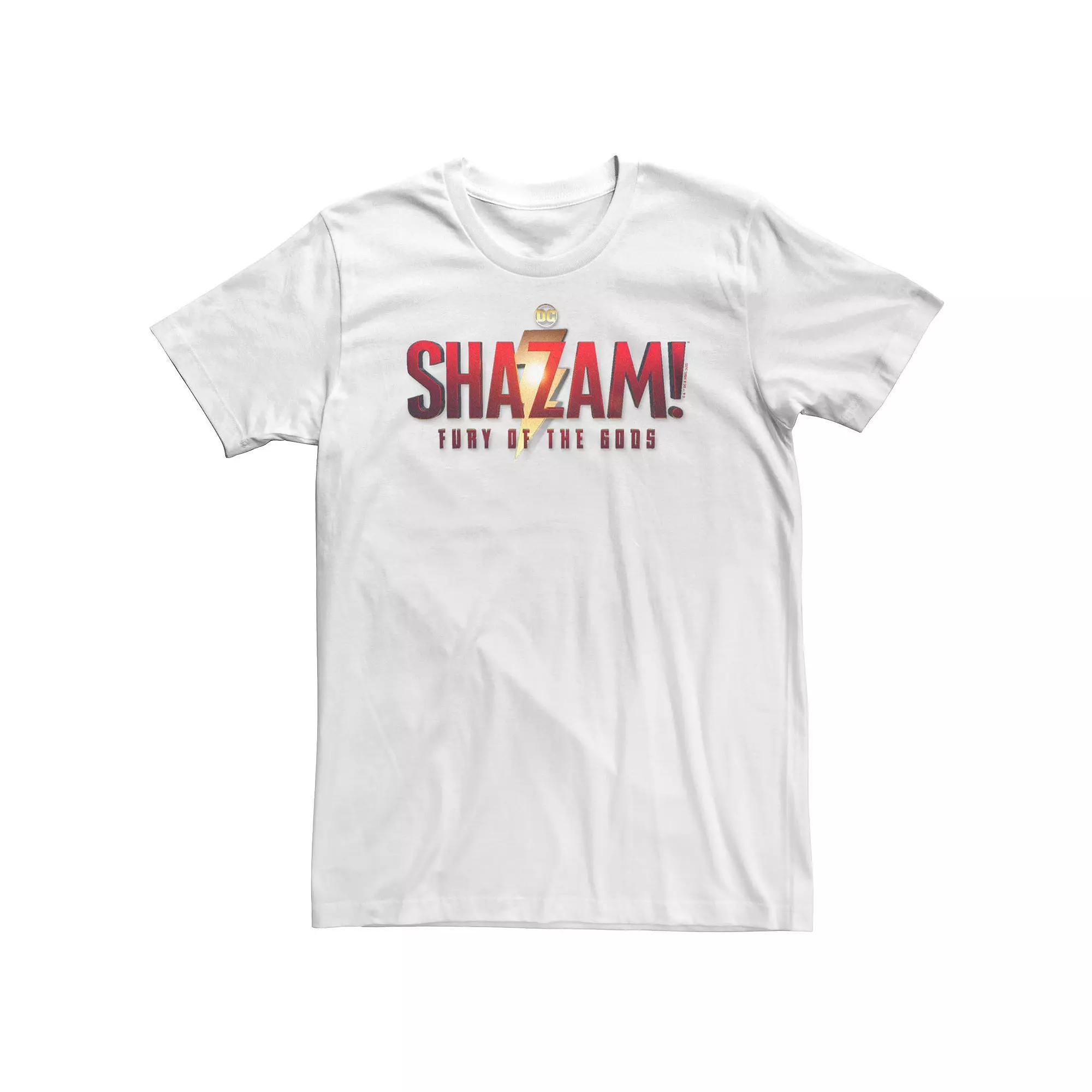 Big & Tall Shazam Fury Of The Gods Simple Logo Lightning Bolt Shazam Logo DC Logo Tee, Men's,  Product Image