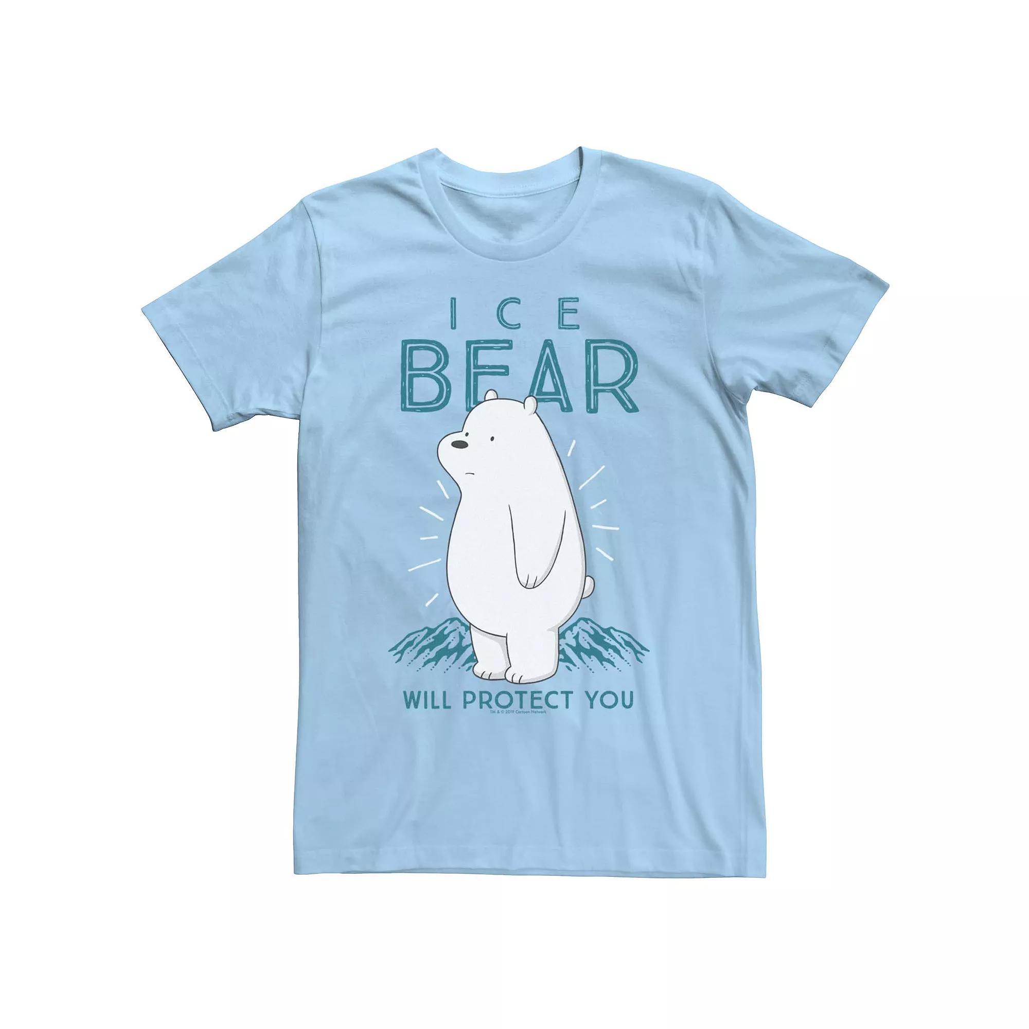 Men's We Bare Bears Ice Bear Will Protect You Portrait Tee,  Product Image